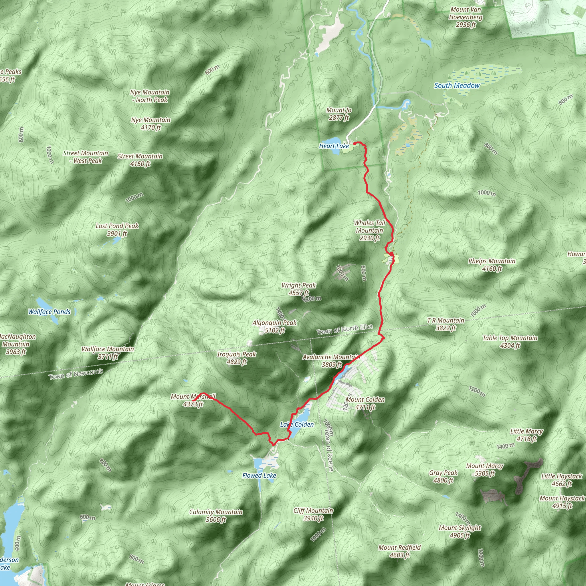 Mount Marshall via Avalanche Mountain mobile static map