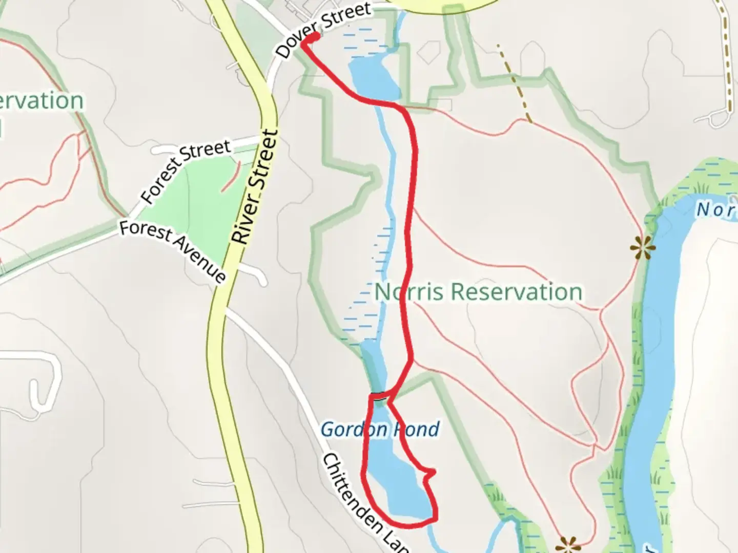 An image depicting the trail Gordon Pond Loop via Eleanor's Path Trail and its surrounding area.
