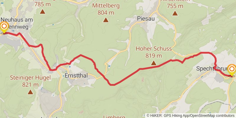 Rennsteig stage 7 Map