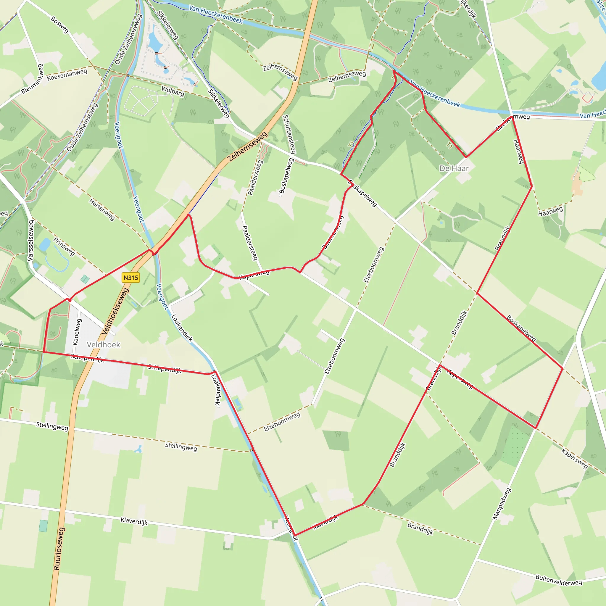 Klaverdijksbrug, Branderhorst and De Hoeve Loop mobile static map