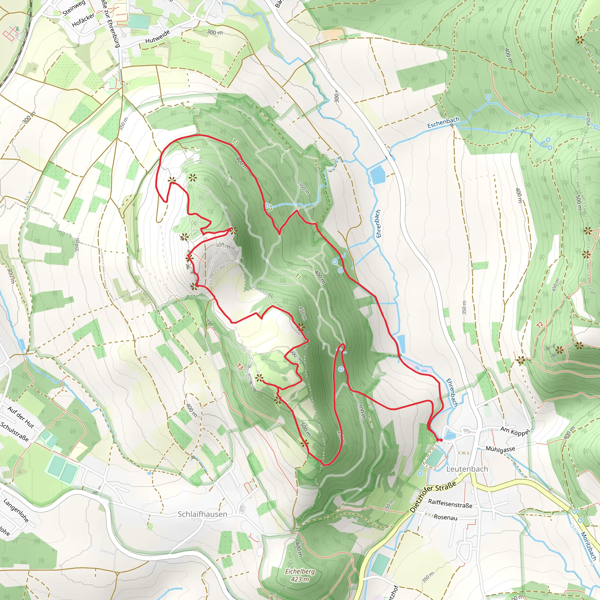Rodenstein, Ehrenbürg and Walberla Loop mobile static map