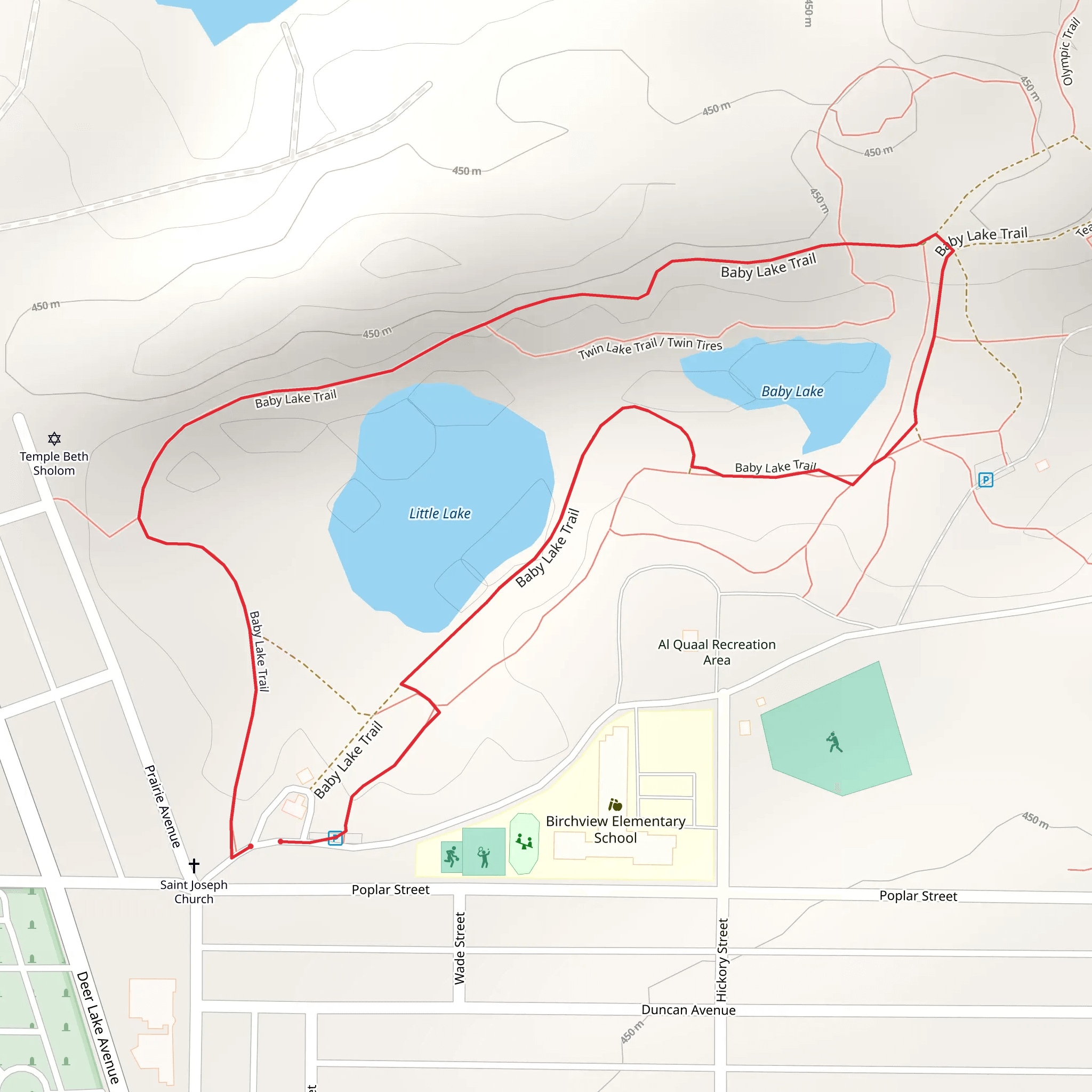 Little Lake and Baby Lake Loop Trail mobile static map