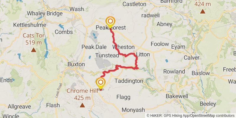 White Peak Way stage 5 Map