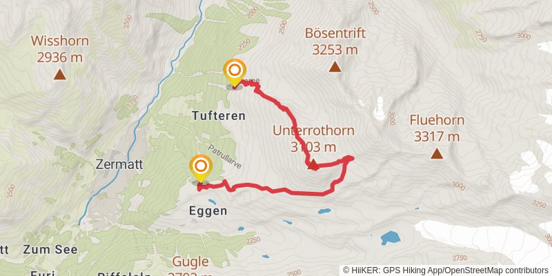 Tour Monte Rosa alt 2 Map