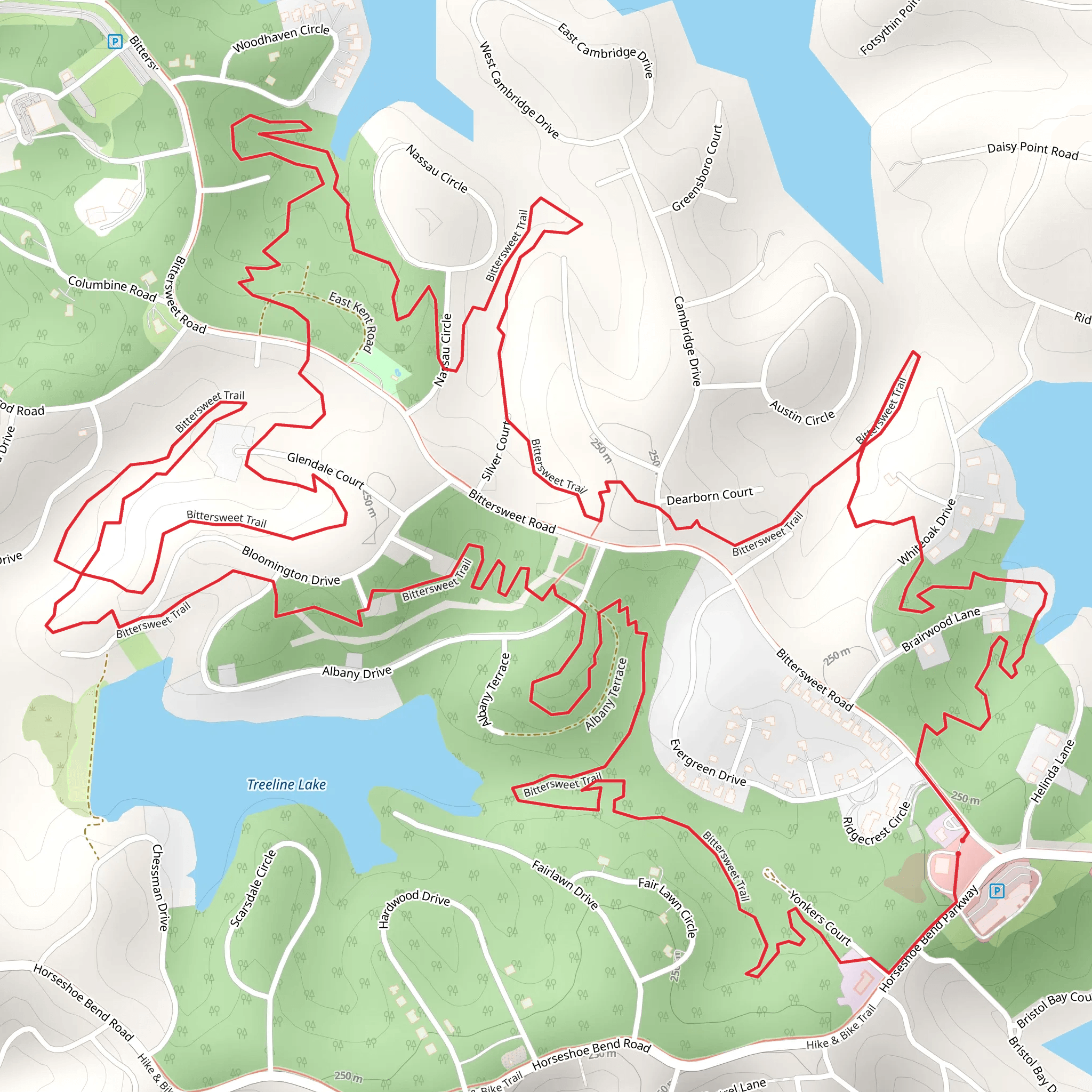 Bittersweet Loop Trail mobile static map