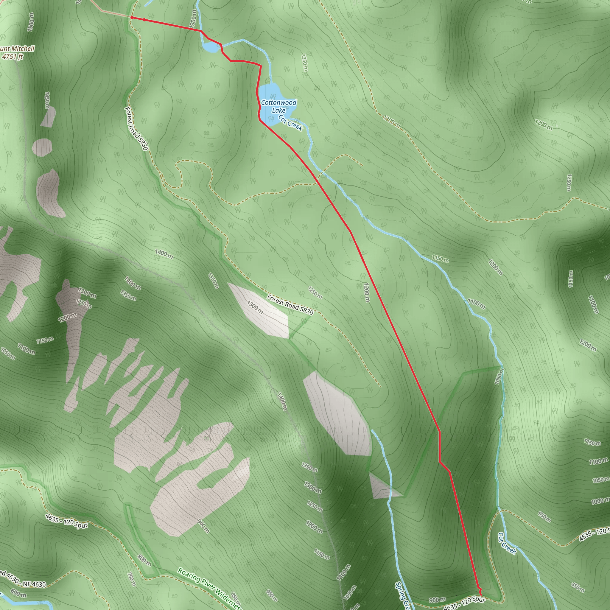 Cottonwood Meadows Trail mobile static map