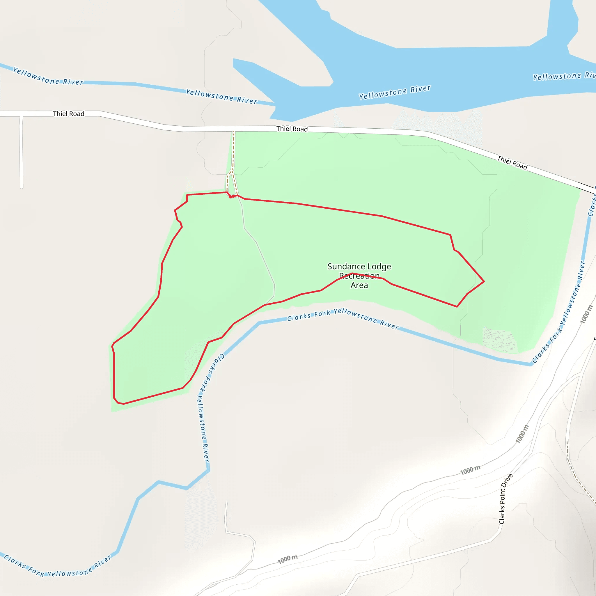 Sundance Lodge Recreation Area Loop mobile static map