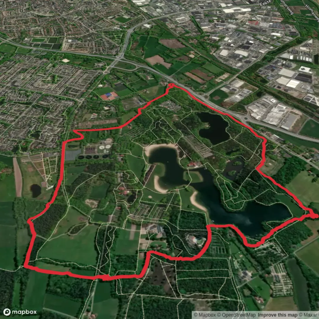 An image depicting the trail Visvijmer and Surfvijver Loop and its surrounding area.