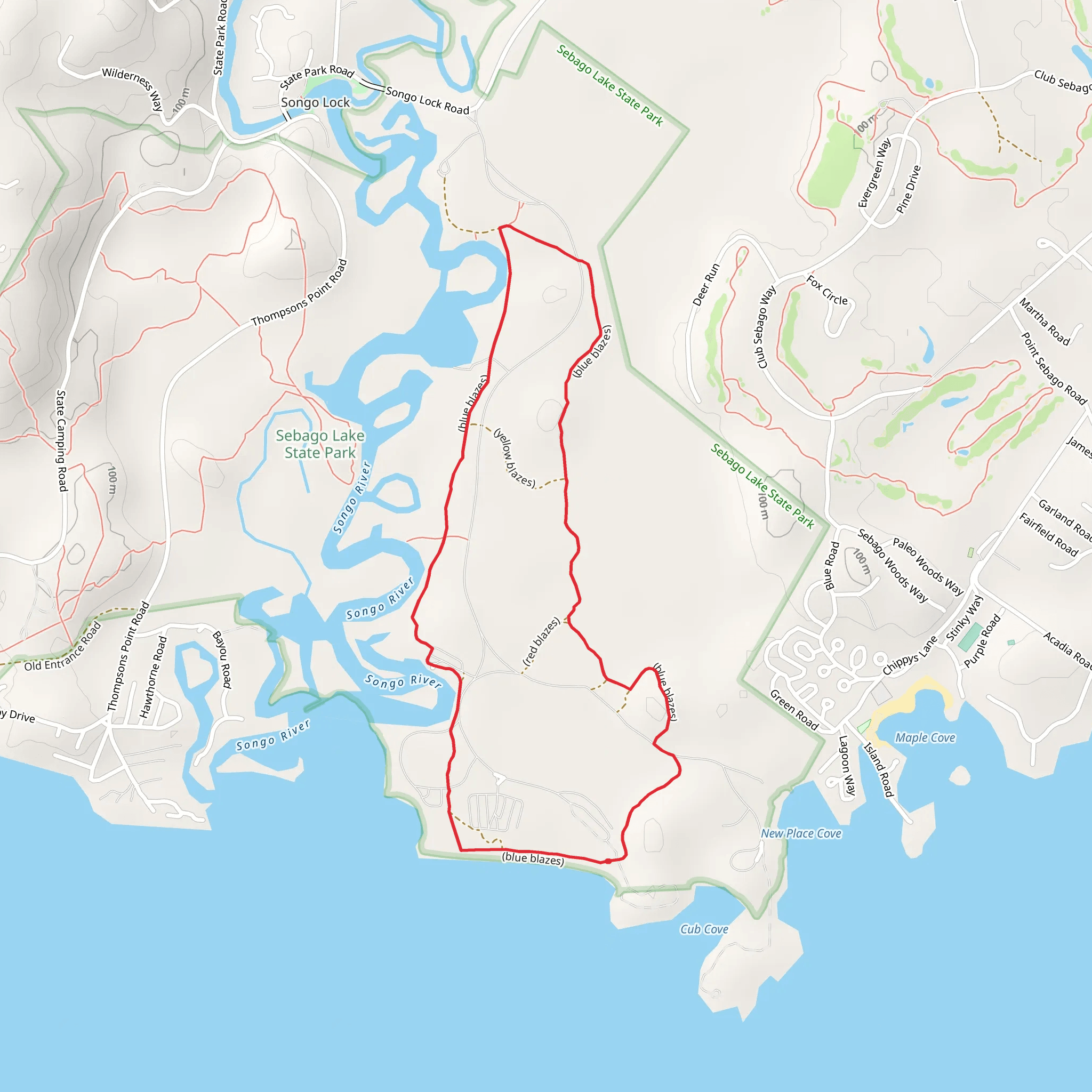 Songo River - Park ASccess Road mobile static map