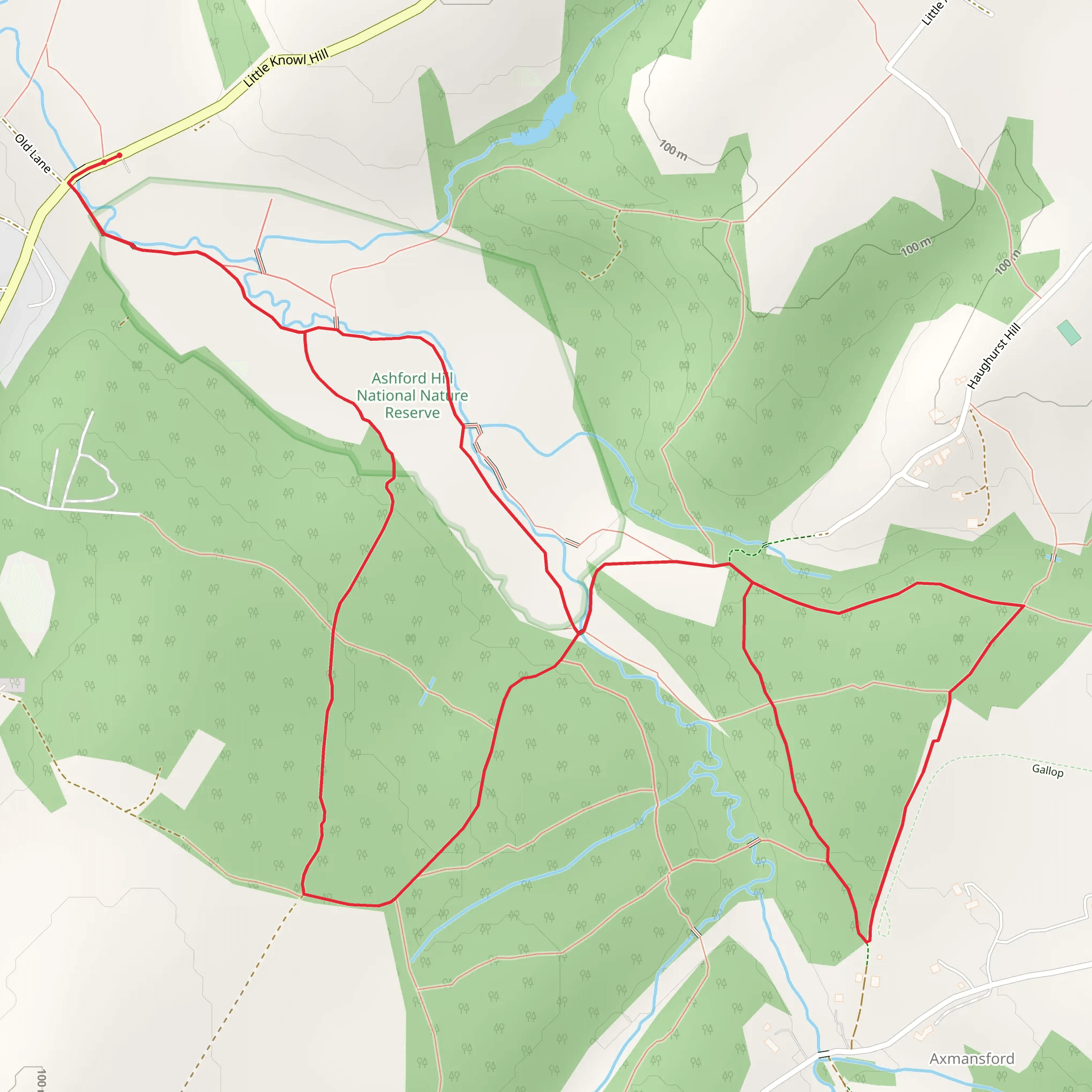 Ashford Hill National Nature Reserve and Great Haughurst Copse Loop mobile static map