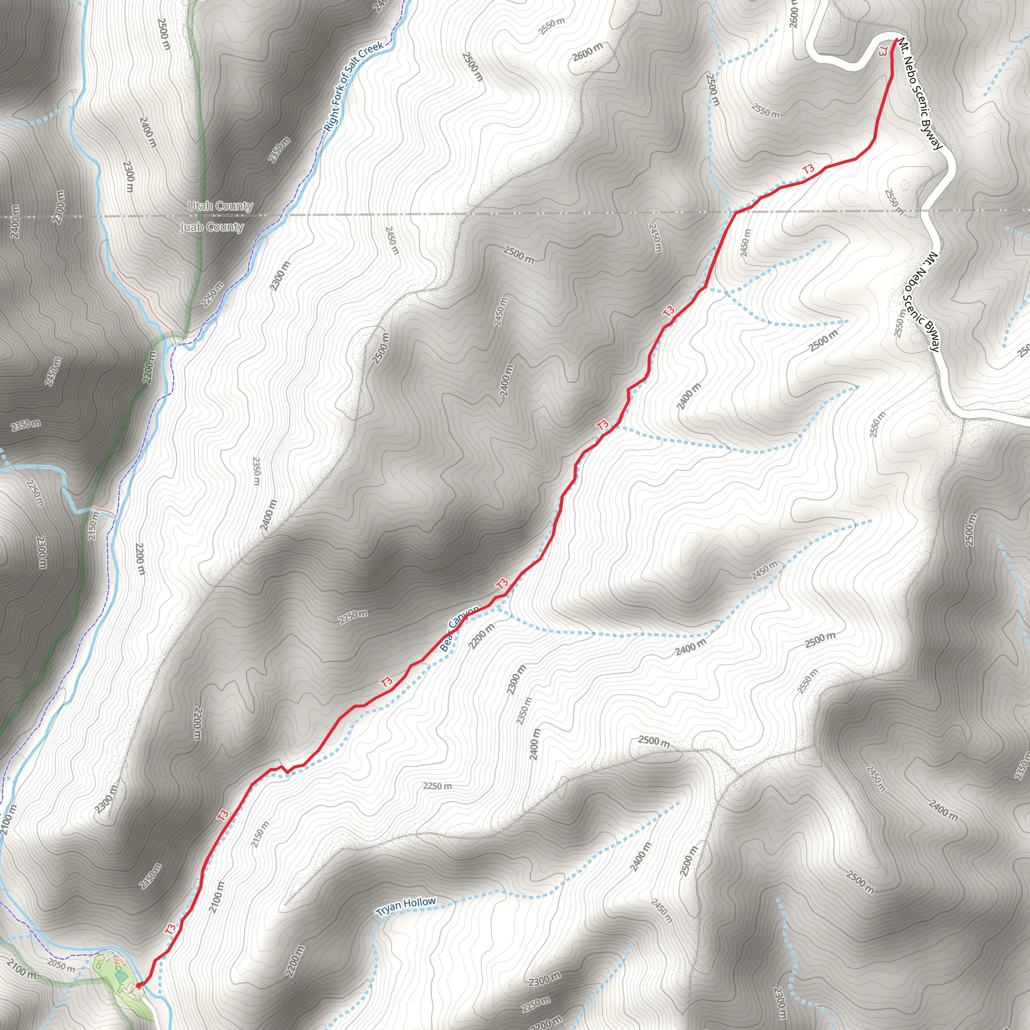 Beer Canyon Trail mobile static map