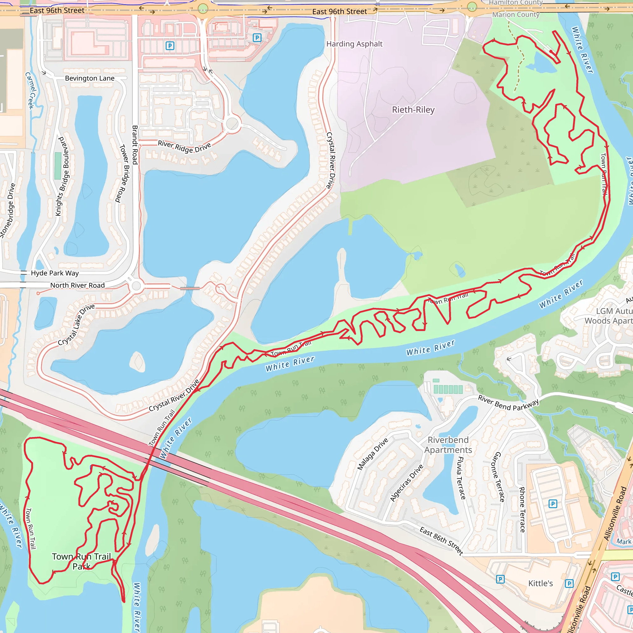 Town Run Loop Trail mobile static map