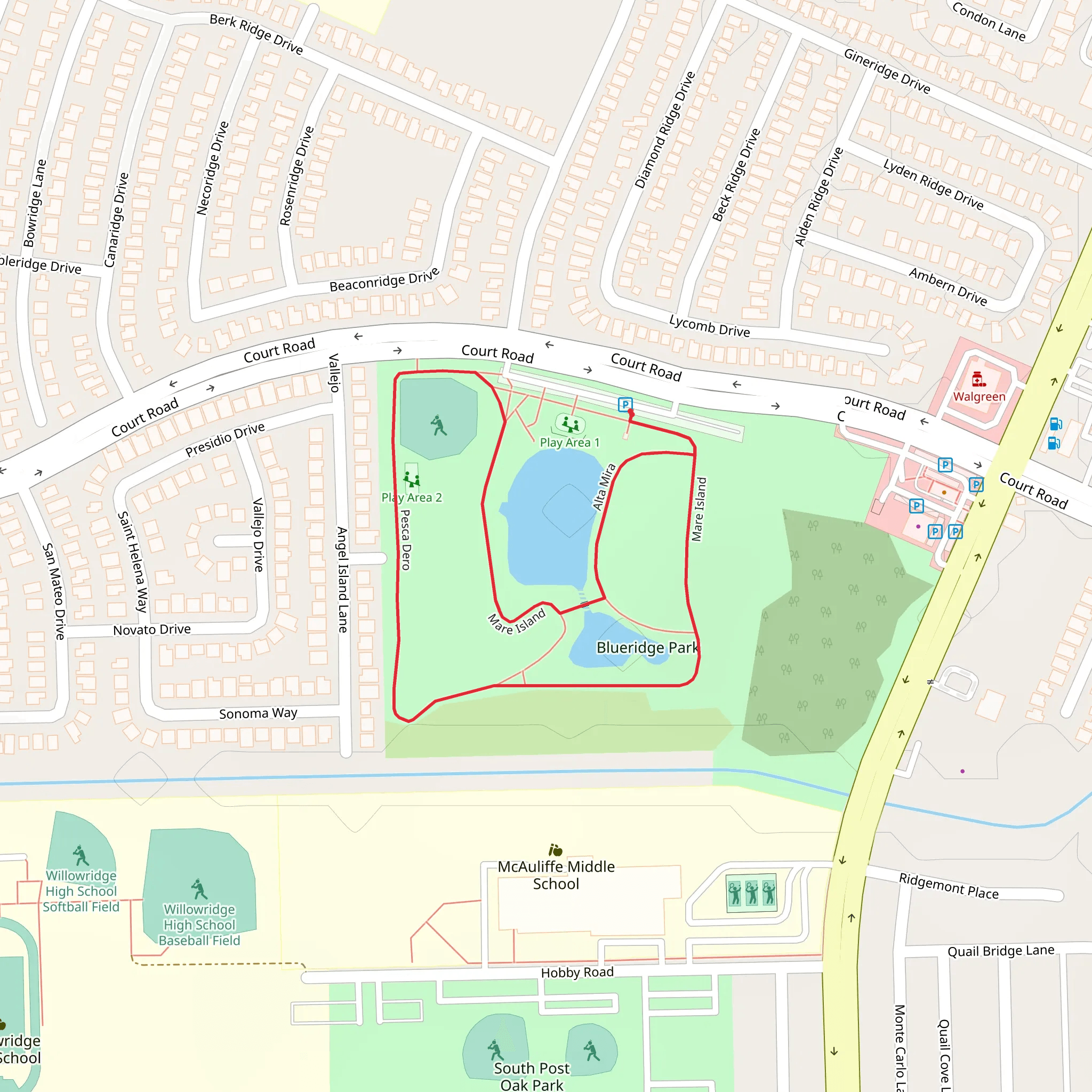 Blueridge Park Loop mobile static map