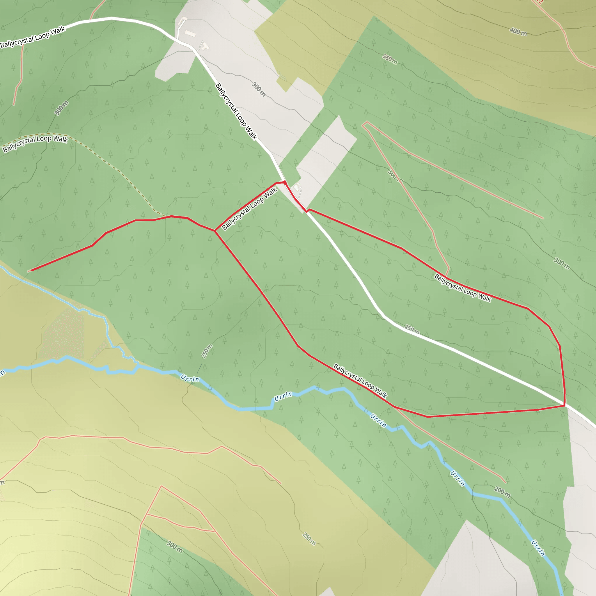 Kiltealy Ballycrystal Trail mobile static map