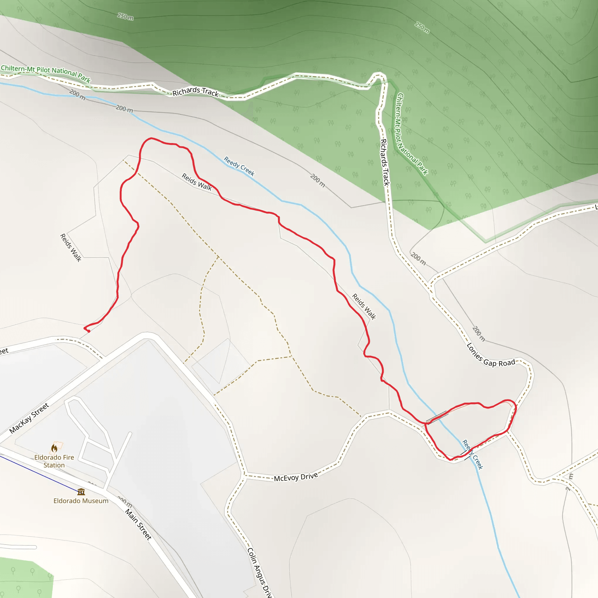 Reid's Walk mobile static map