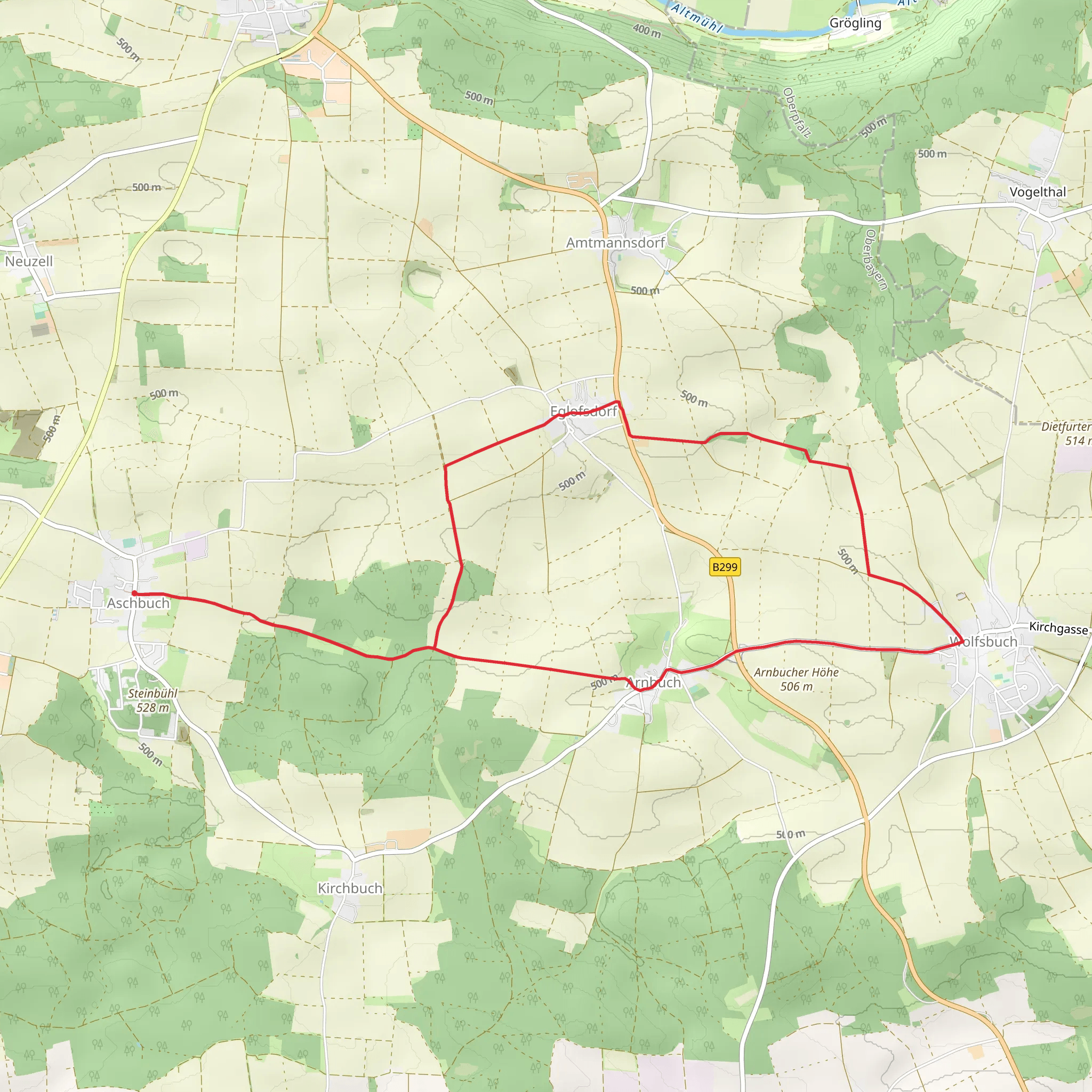 Ueber die Doerder Wanderweg mobile static map