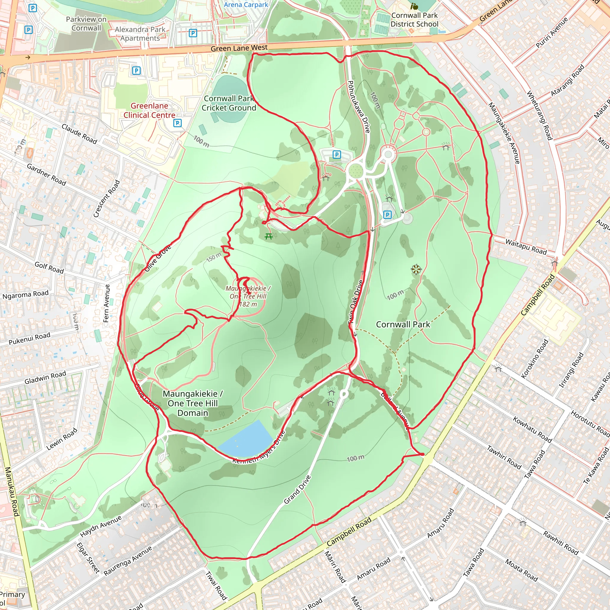 One Tree Hill Loop mobile static map