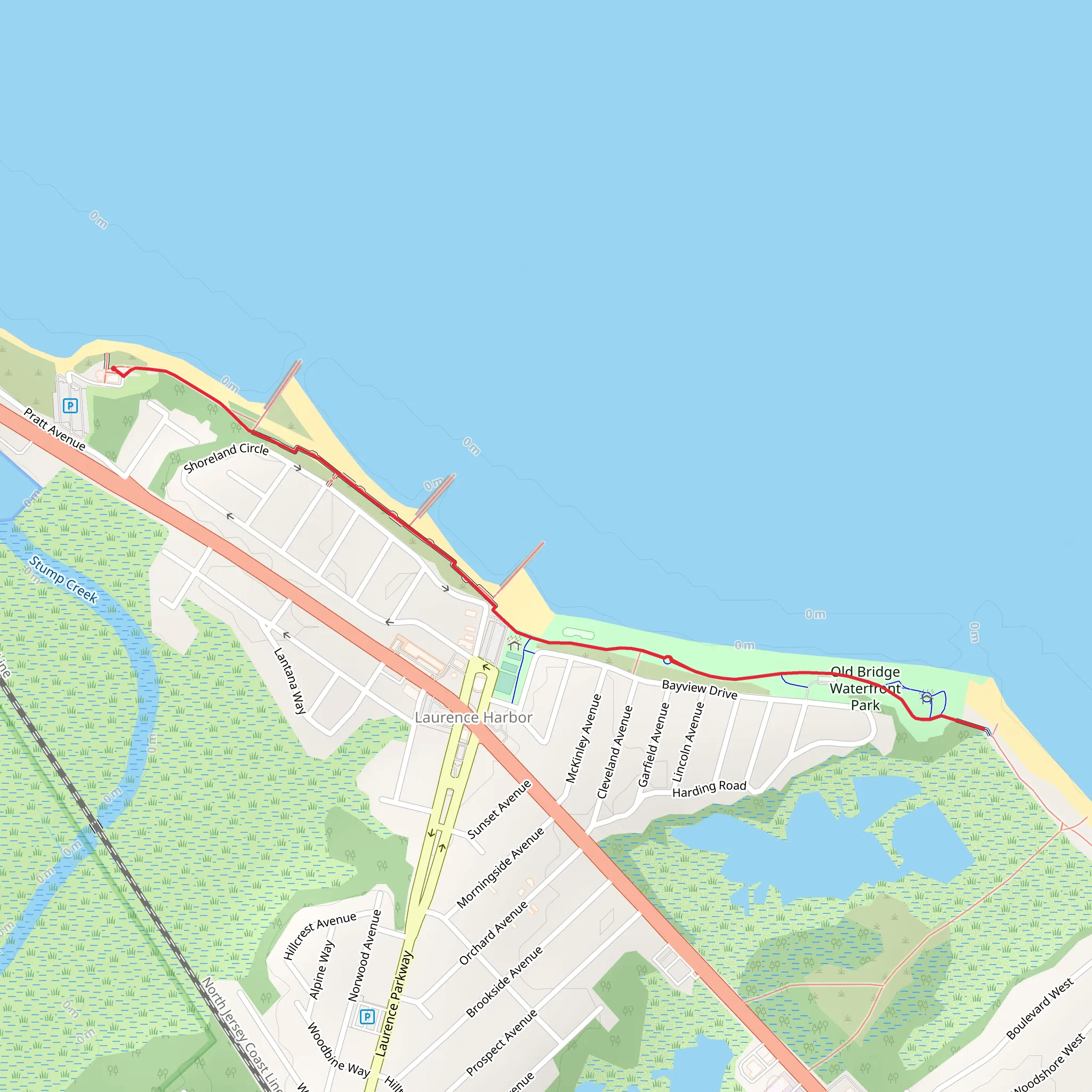 Old Bridge Waterfront Park mobile static map