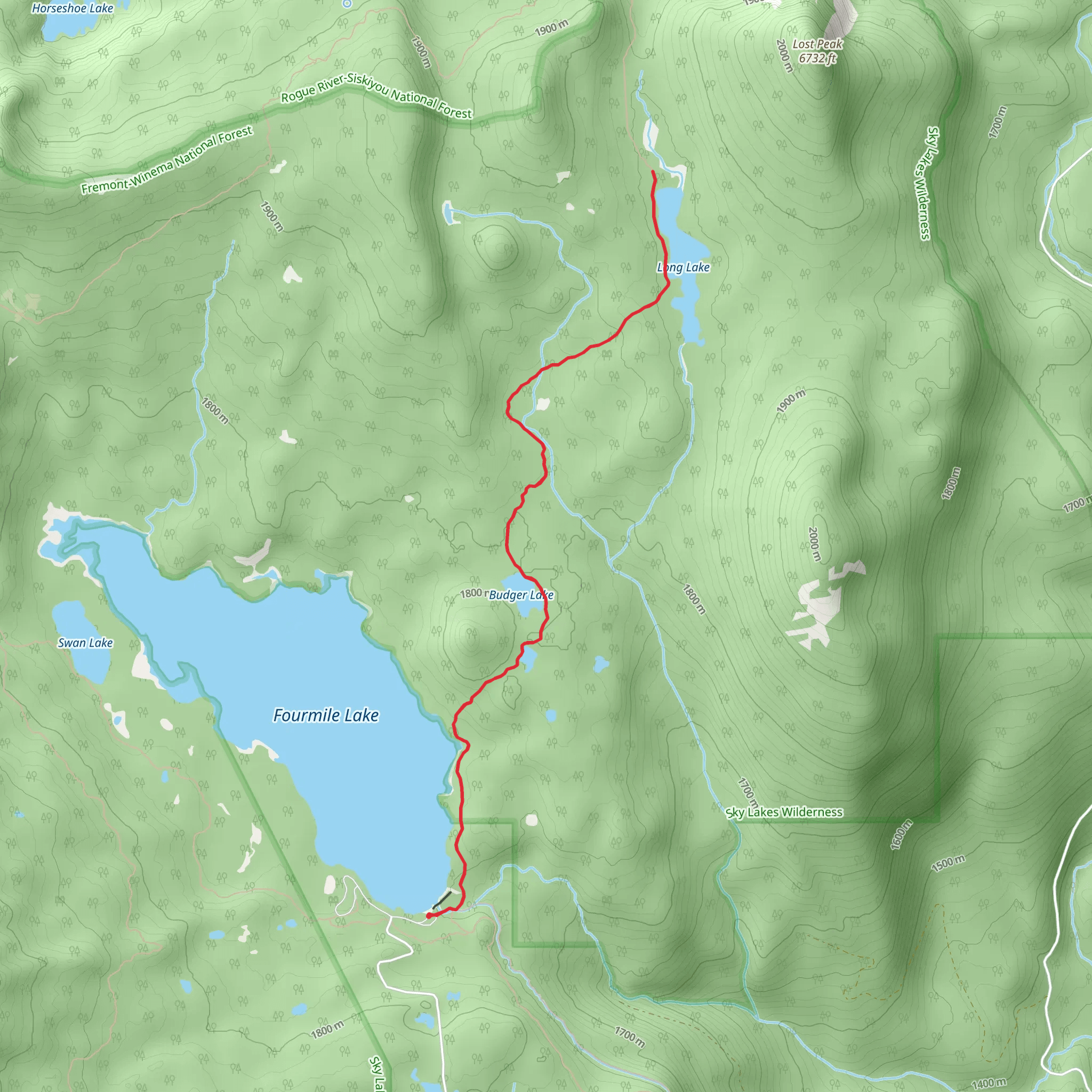 Fourmile Lake, Budger Lake and Long Lake mobile static map