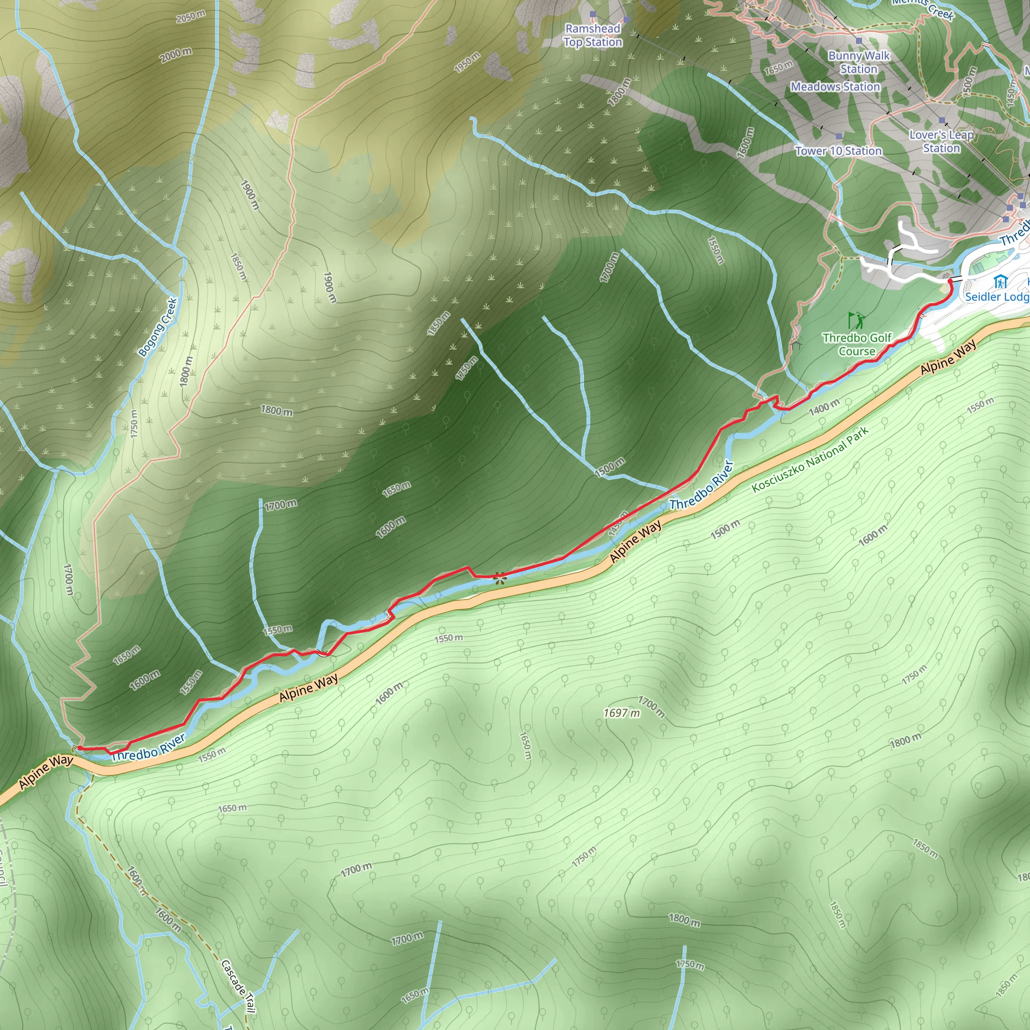 Thredbo River Track mobile static map