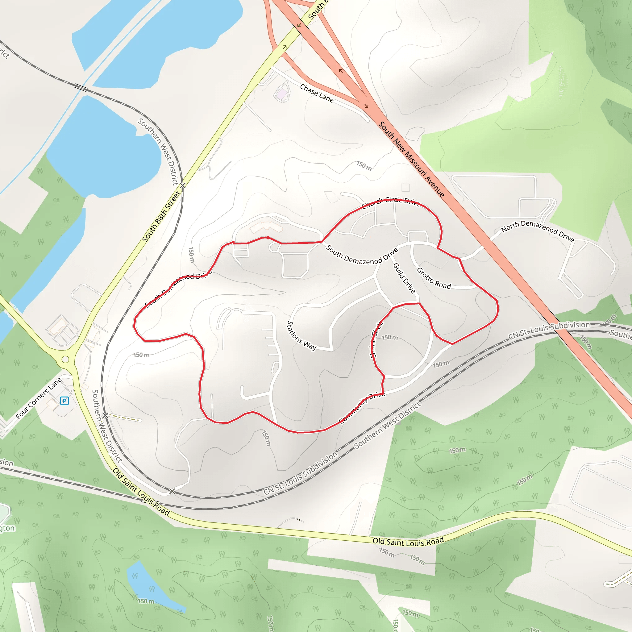 Shrine Circle - South Demazenod Drive Loop mobile static map
