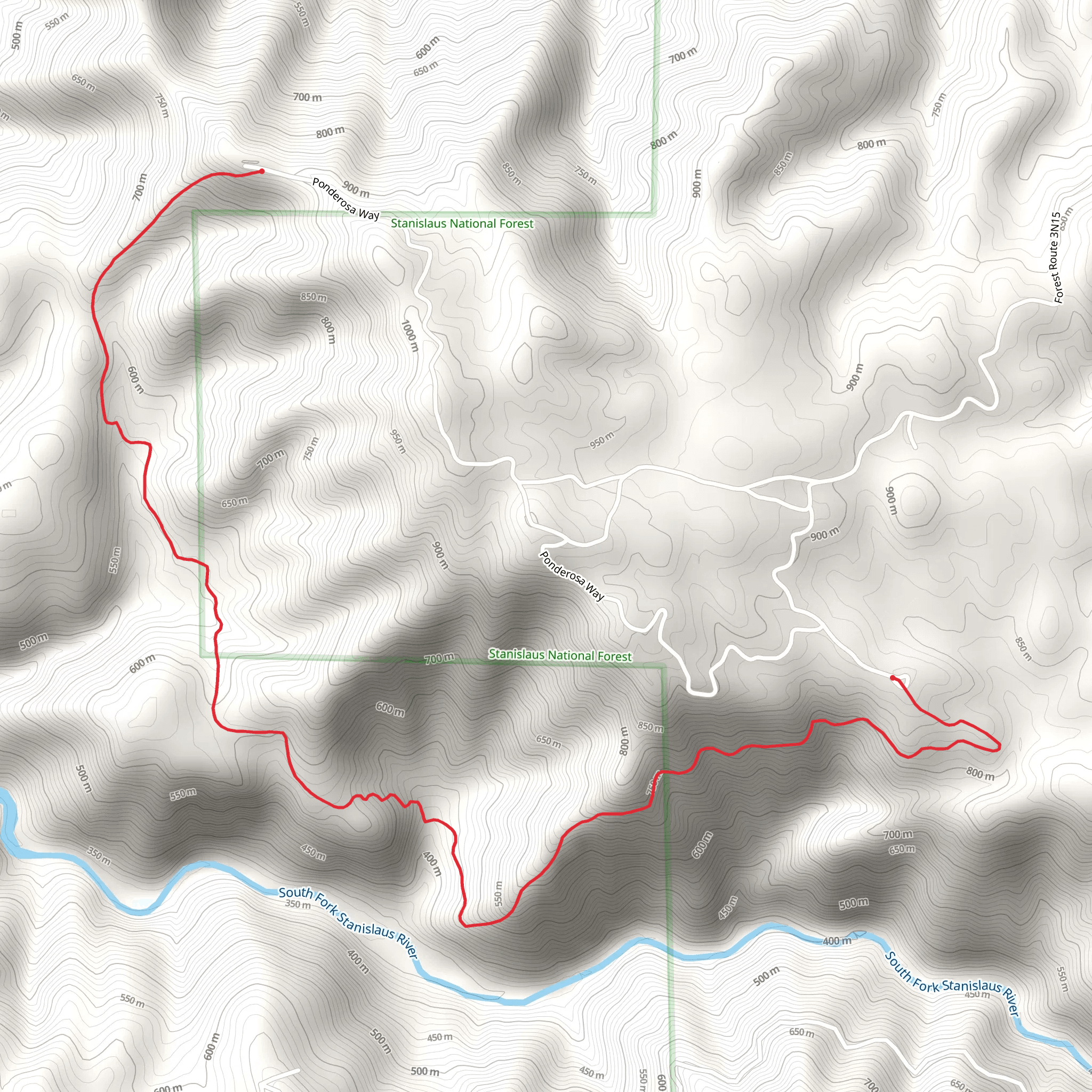 Elliots Cabin Trail mobile static map