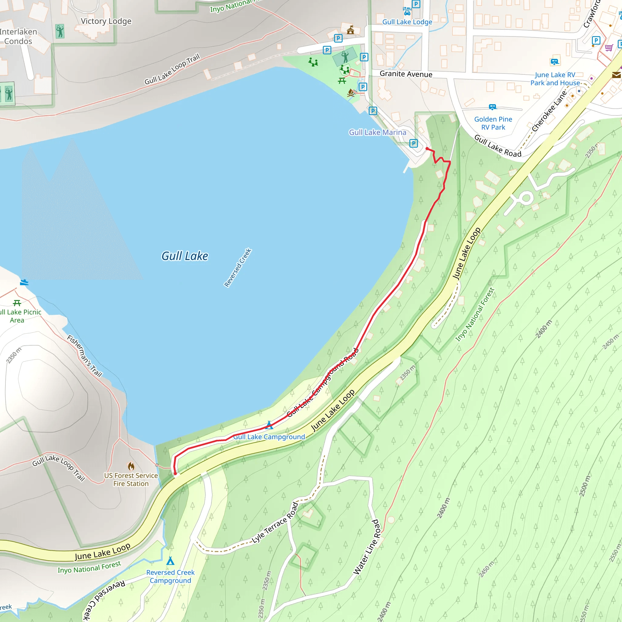 Gull Lake Fisherman Trail mobile static map
