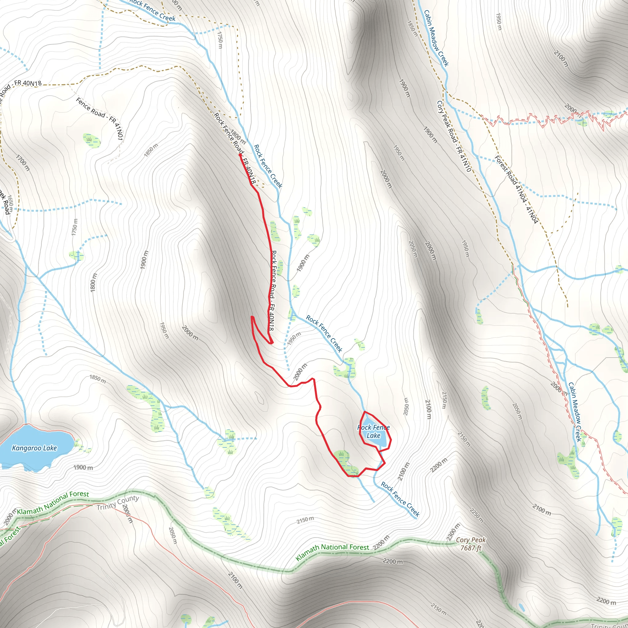 Rock Fence Lake Loop mobile static map