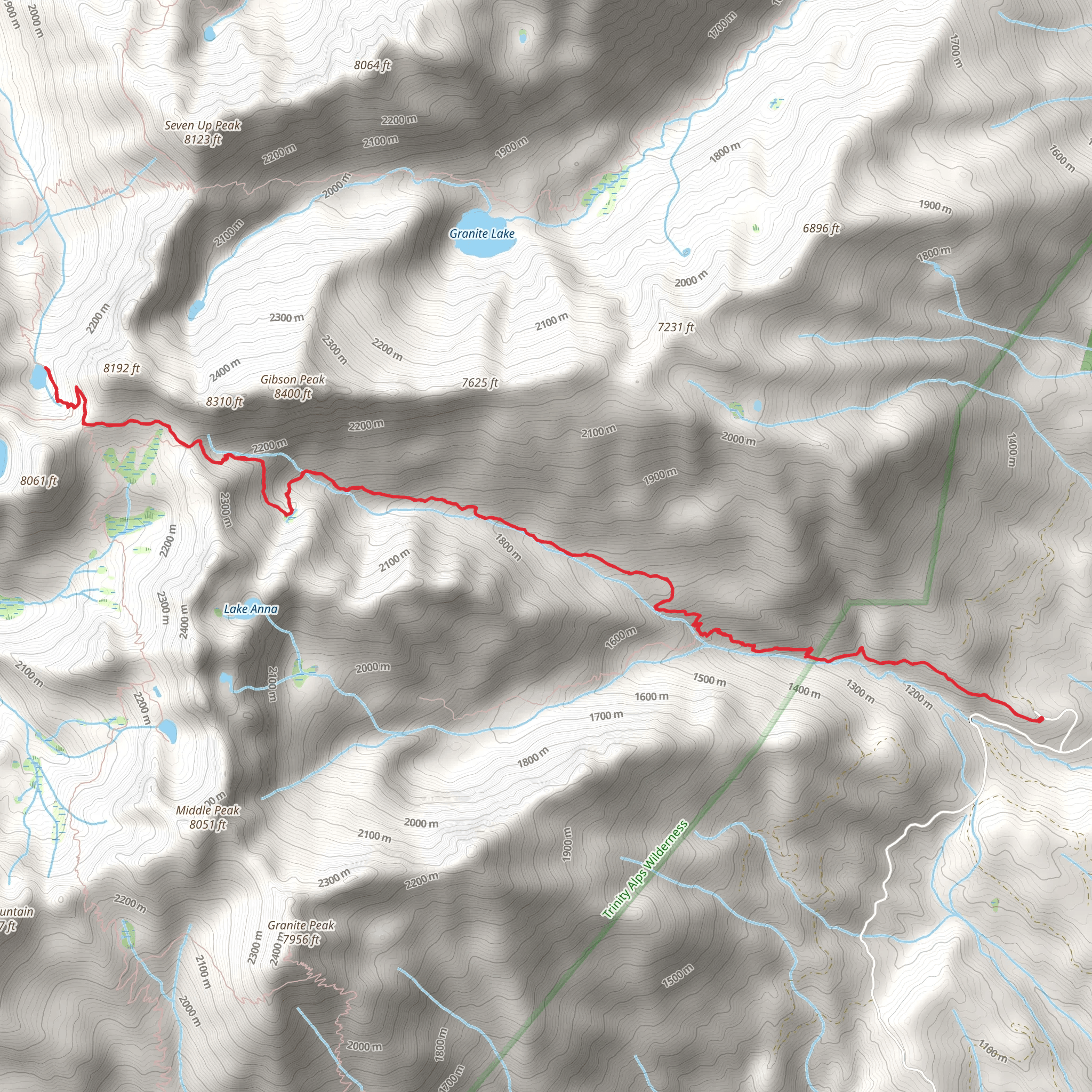 Deer Creek Pass and Deer Lake via Long Canyon Trail mobile static map