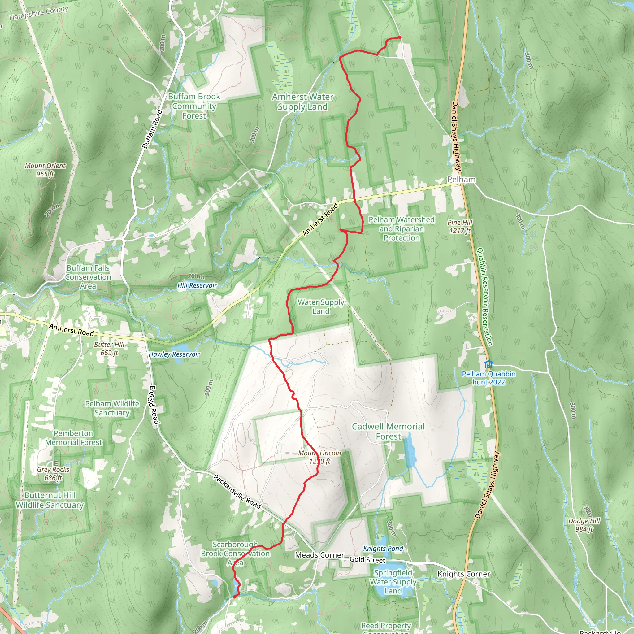 Mount Lincoln via NET Trail - White mobile static map
