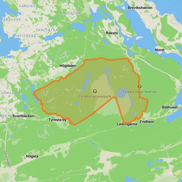 Tyresta National Park mobile static map