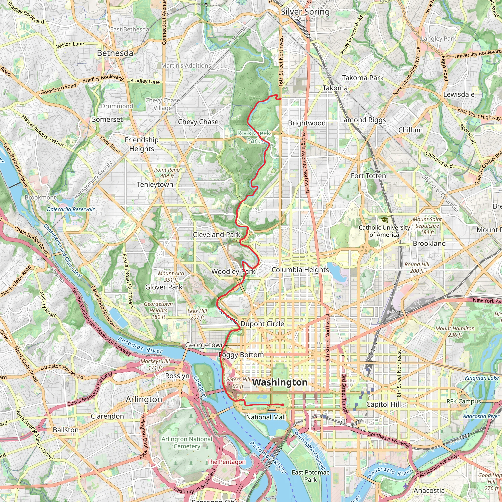 Rock Creek via ADT and Elm Walk mobile static map