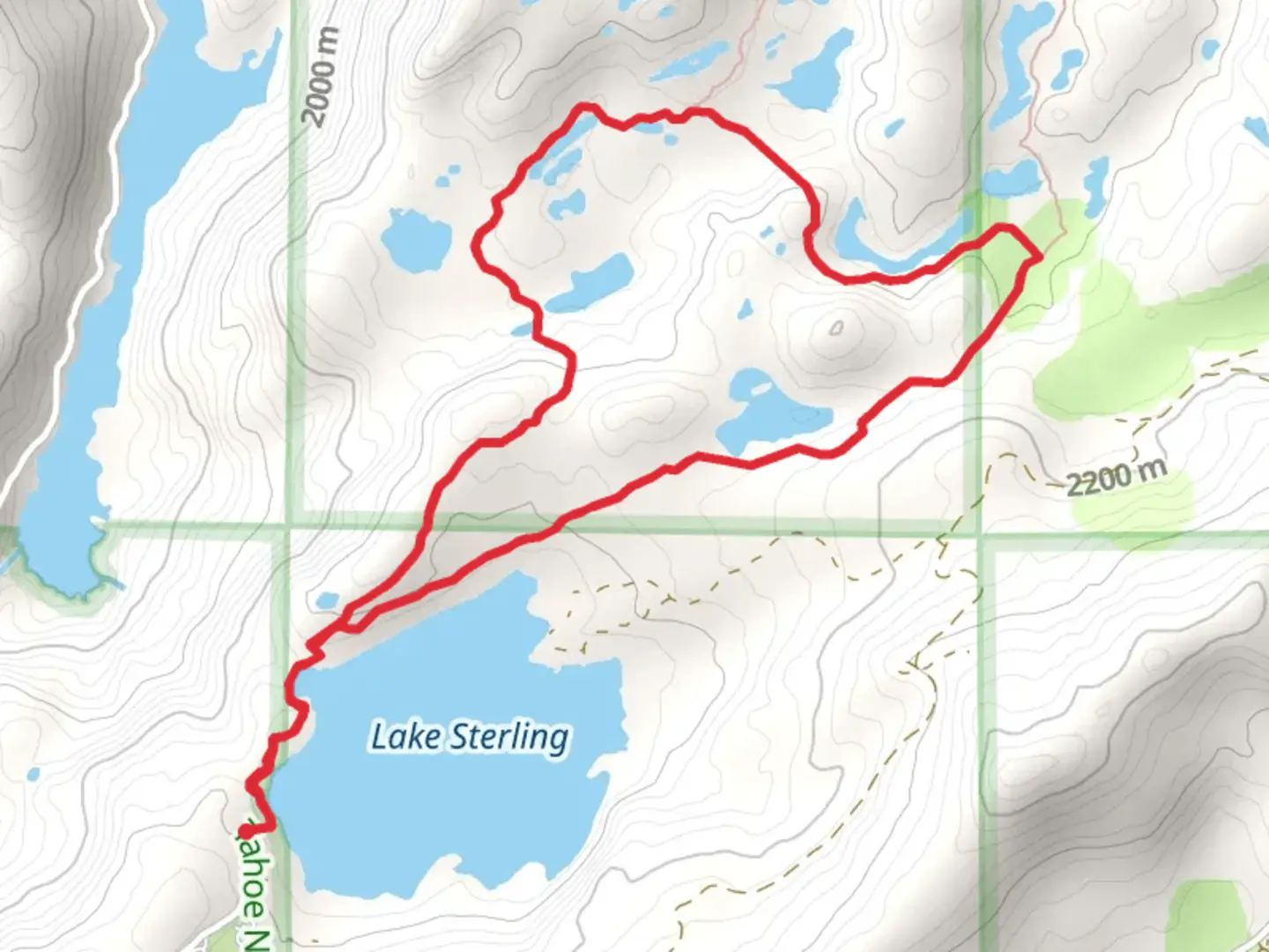 An image depicting the trail Glacier Lakes Basin Trail and its surrounding area.