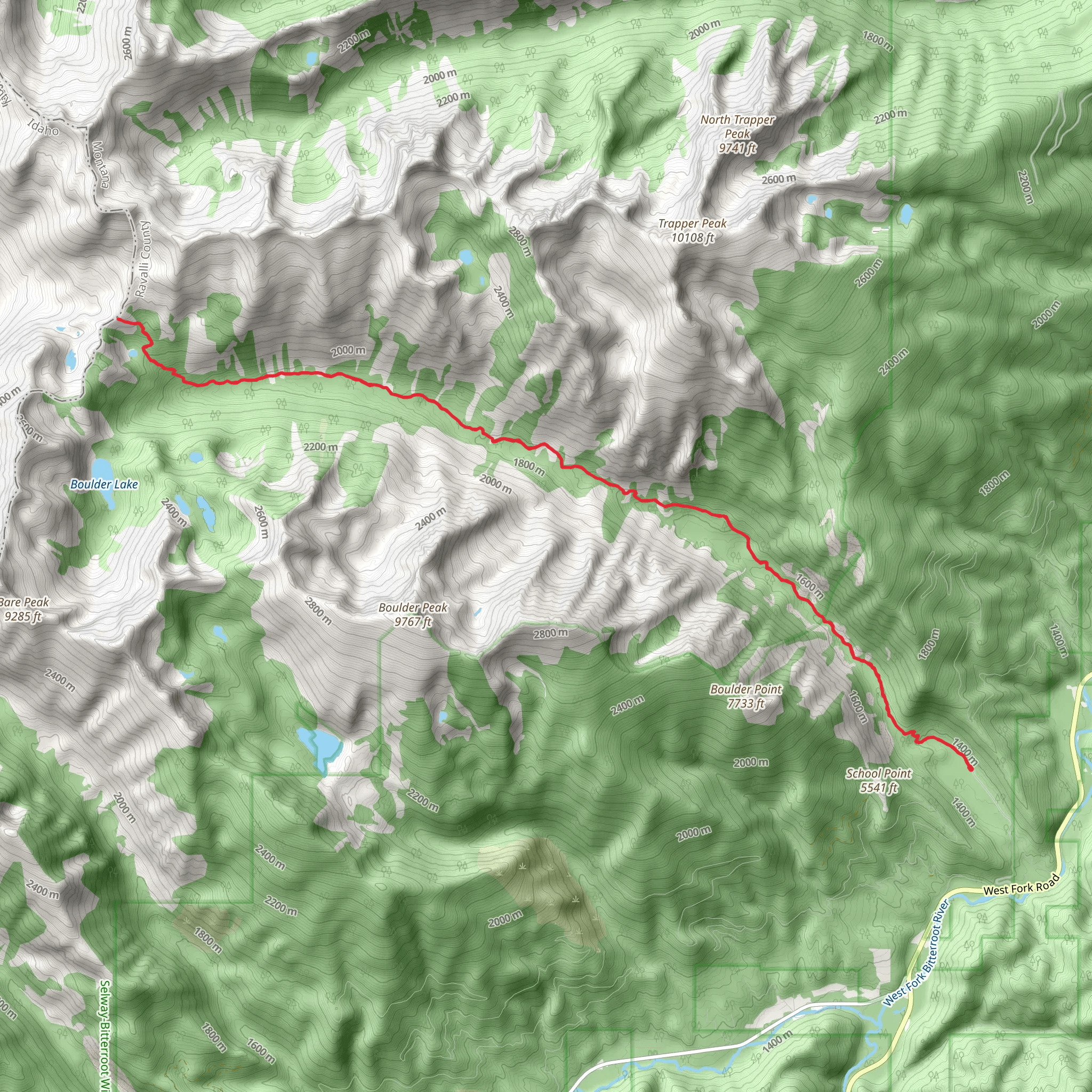 Boulder Creek Trail mobile static map