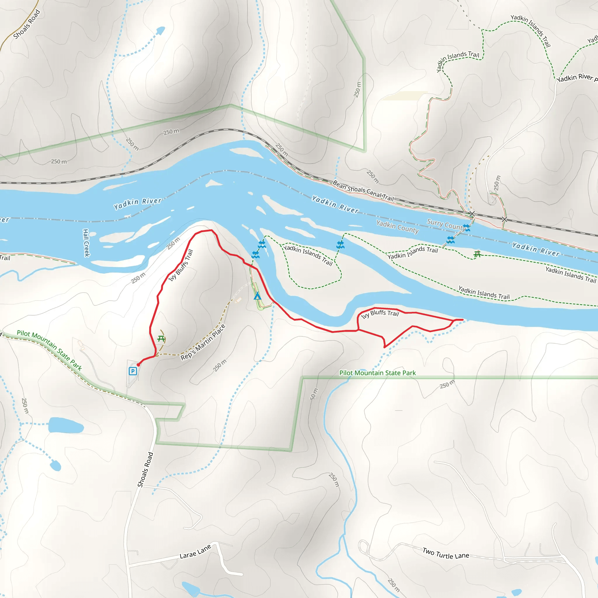 Ivy Bluffs Trail mobile static map