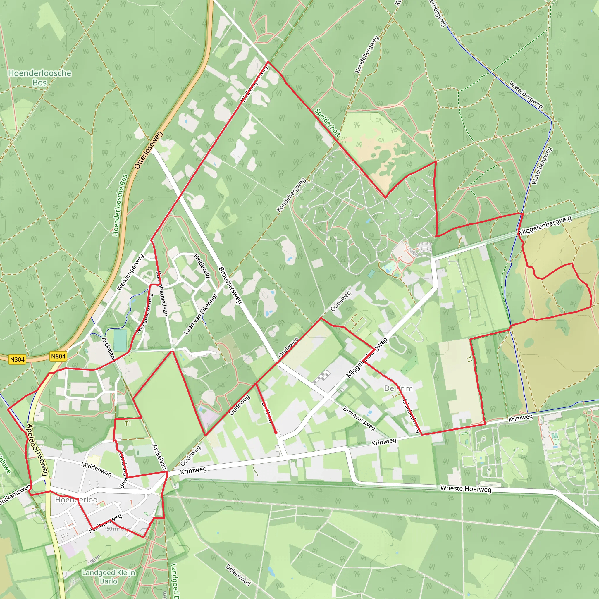 Weikamper Weg and Oude Weg Loop mobile static map