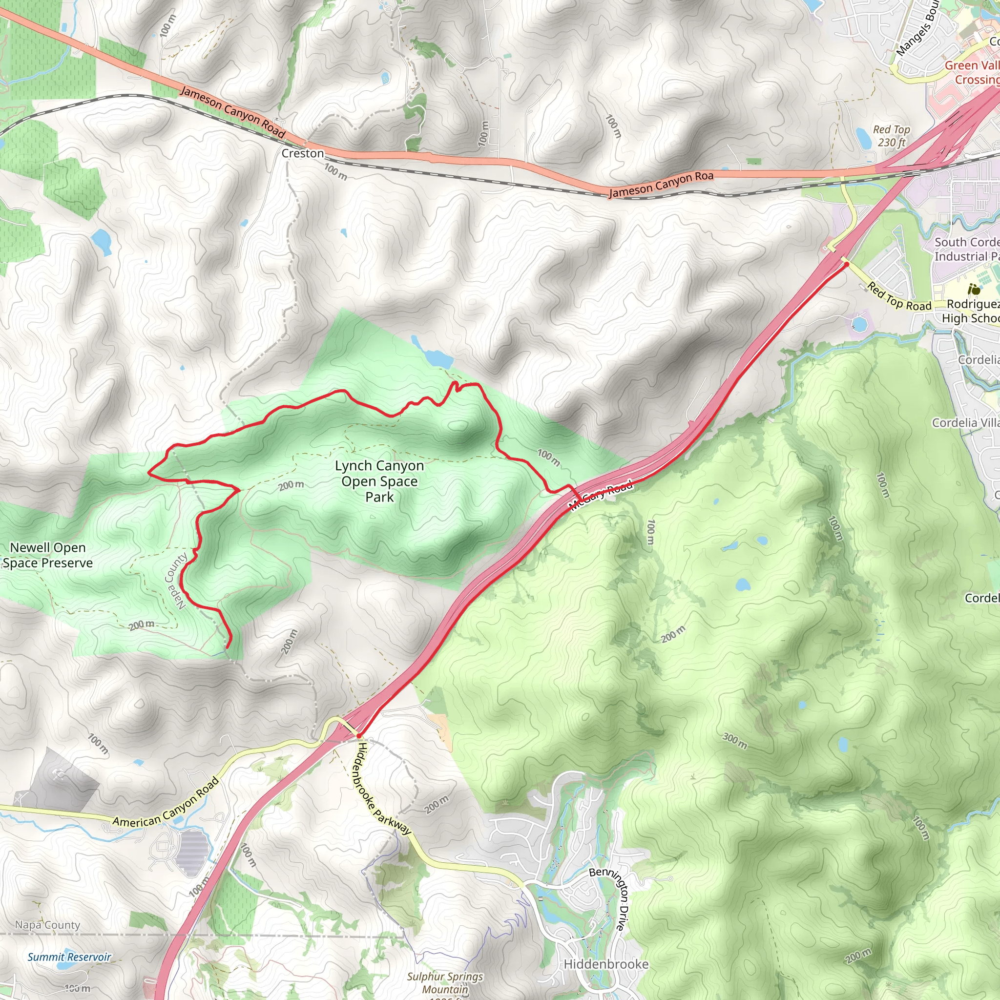 McGary Road and North Ridge Trail mobile static map