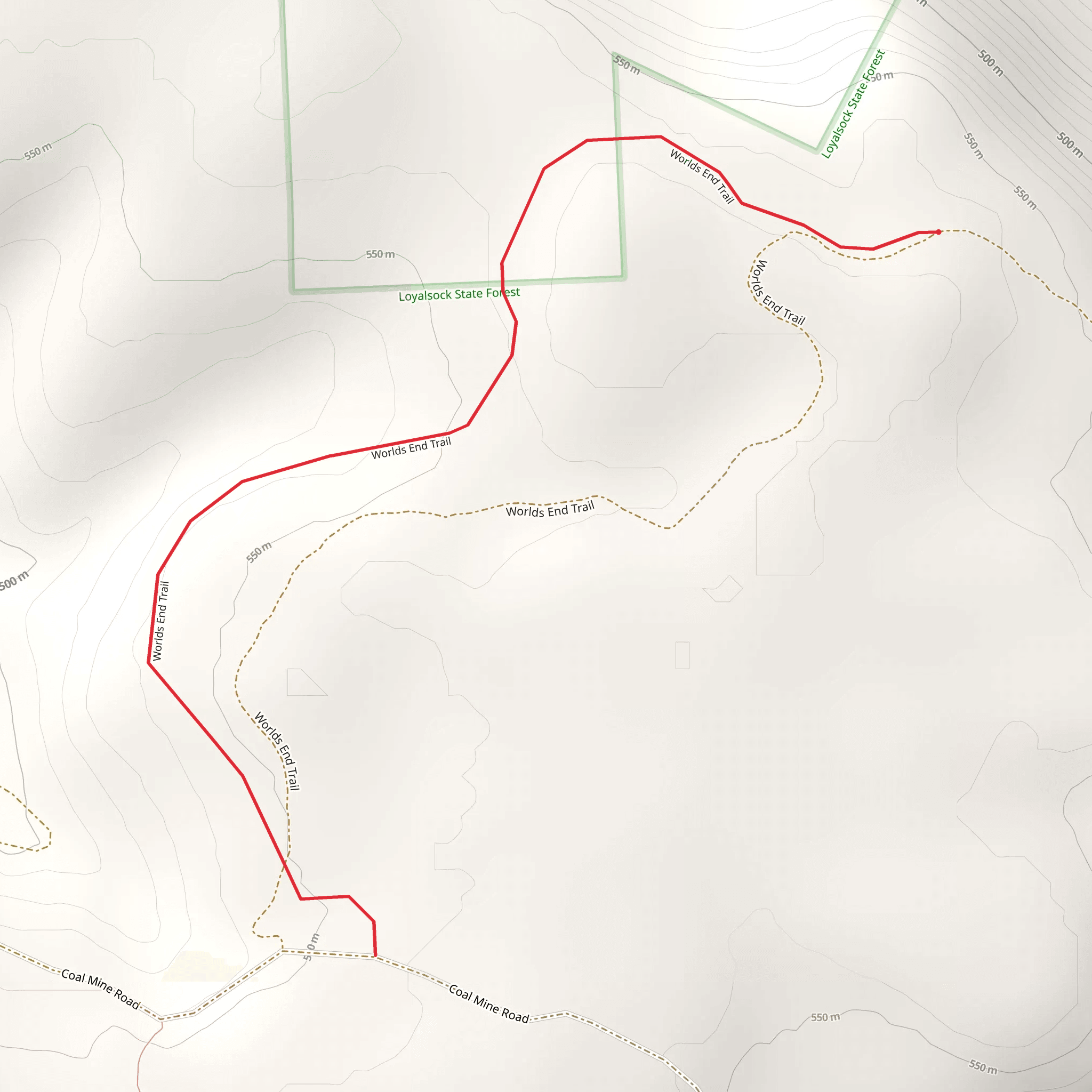 Worlds End Trail mobile static map