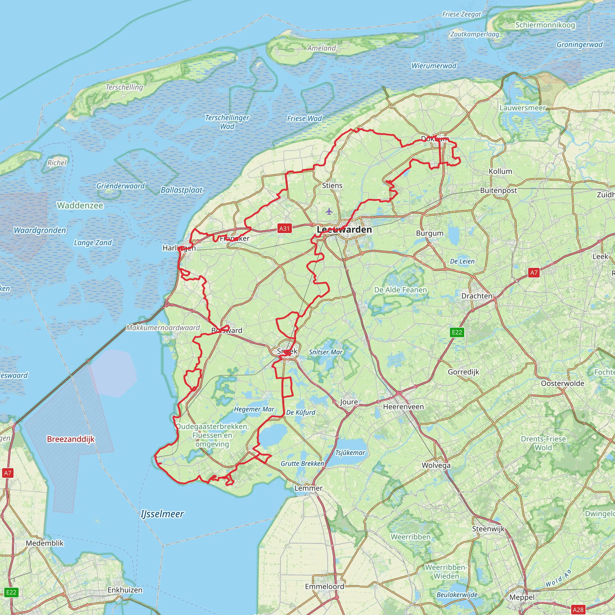 Elfstedenpad mobile static map