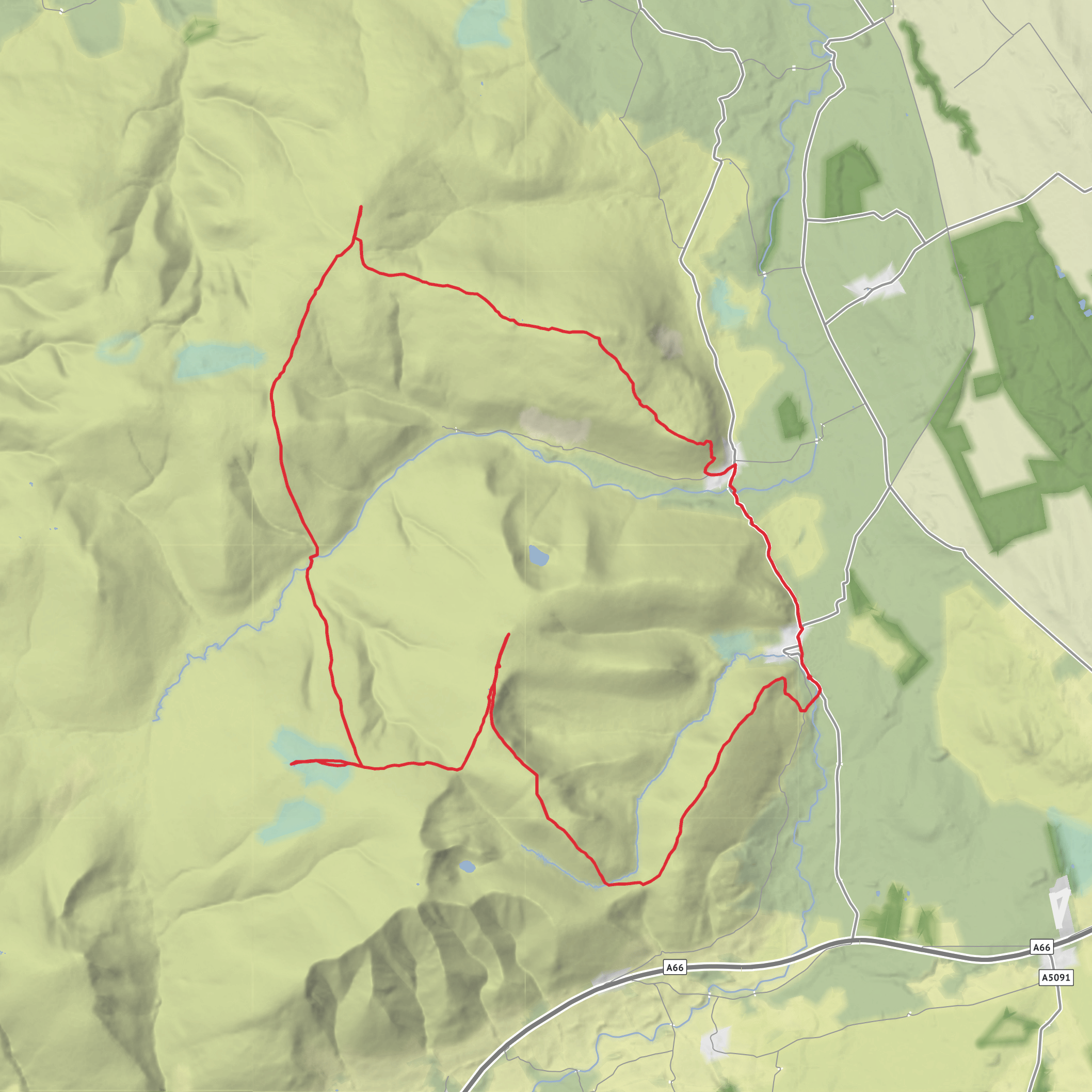 Mungrisdale with Carrock and High Pike mobile static map