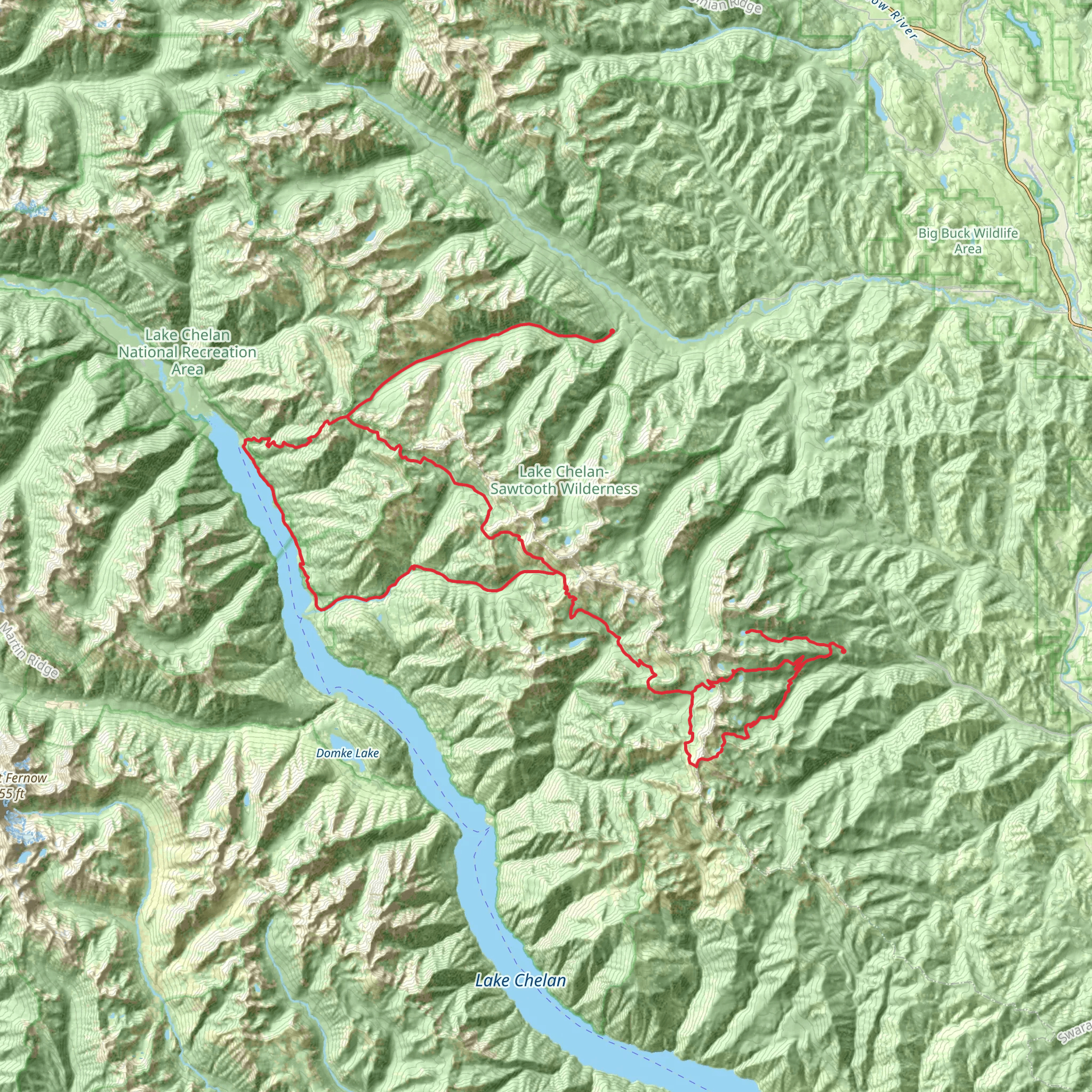 Chelan Summit Trail mobile static map