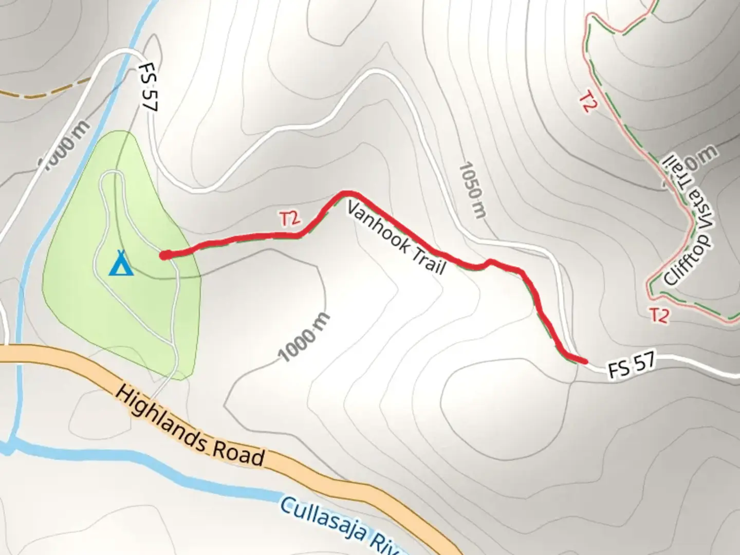An image depicting the trail Van Hook Trail and its surrounding area.