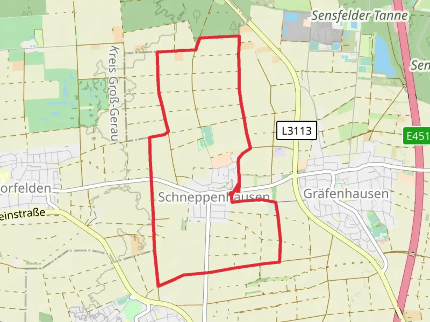 An image depicting the trail Weiterstaedter Rundwanderwege WRW and its surrounding area.