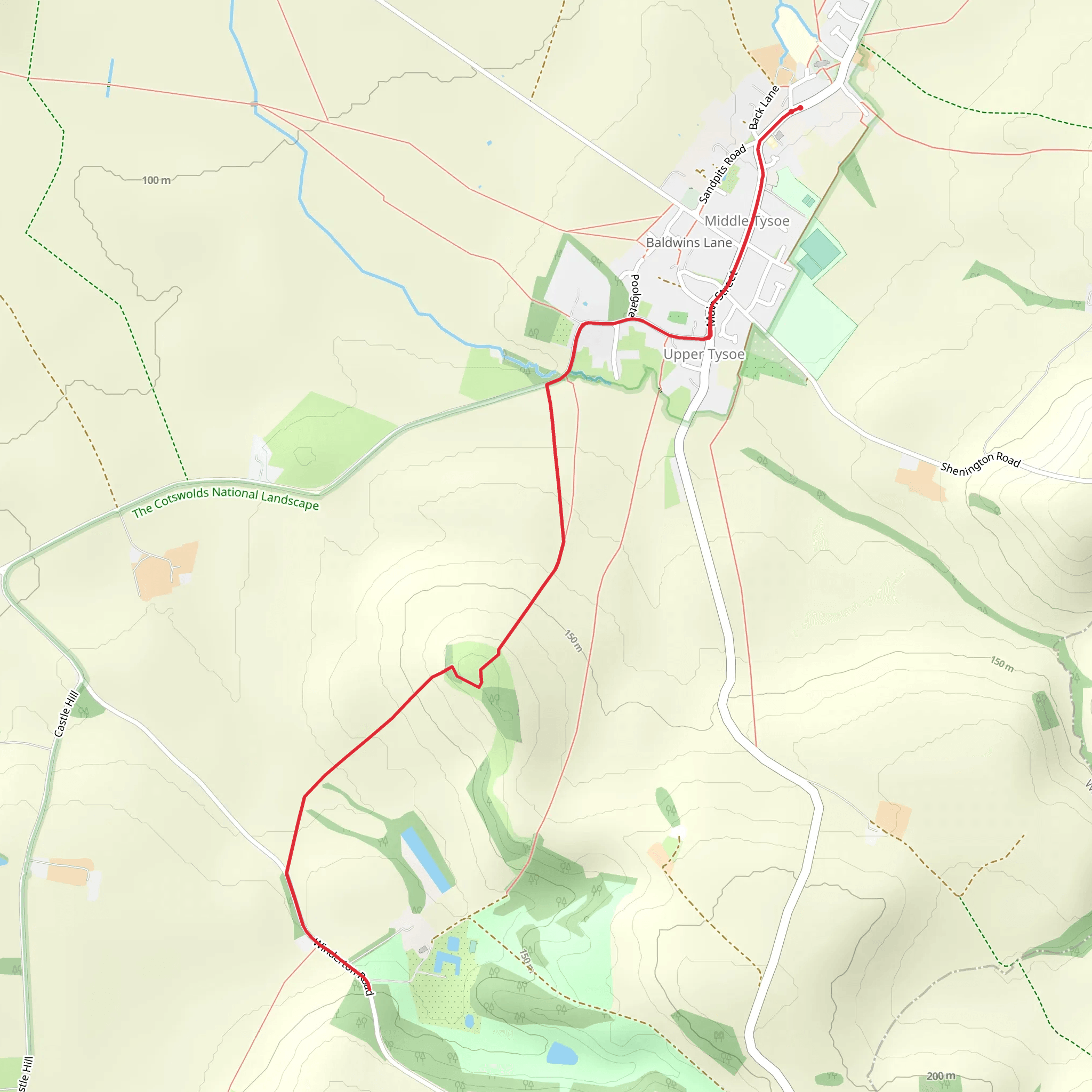 Tysoe Windmill Walk mobile static map