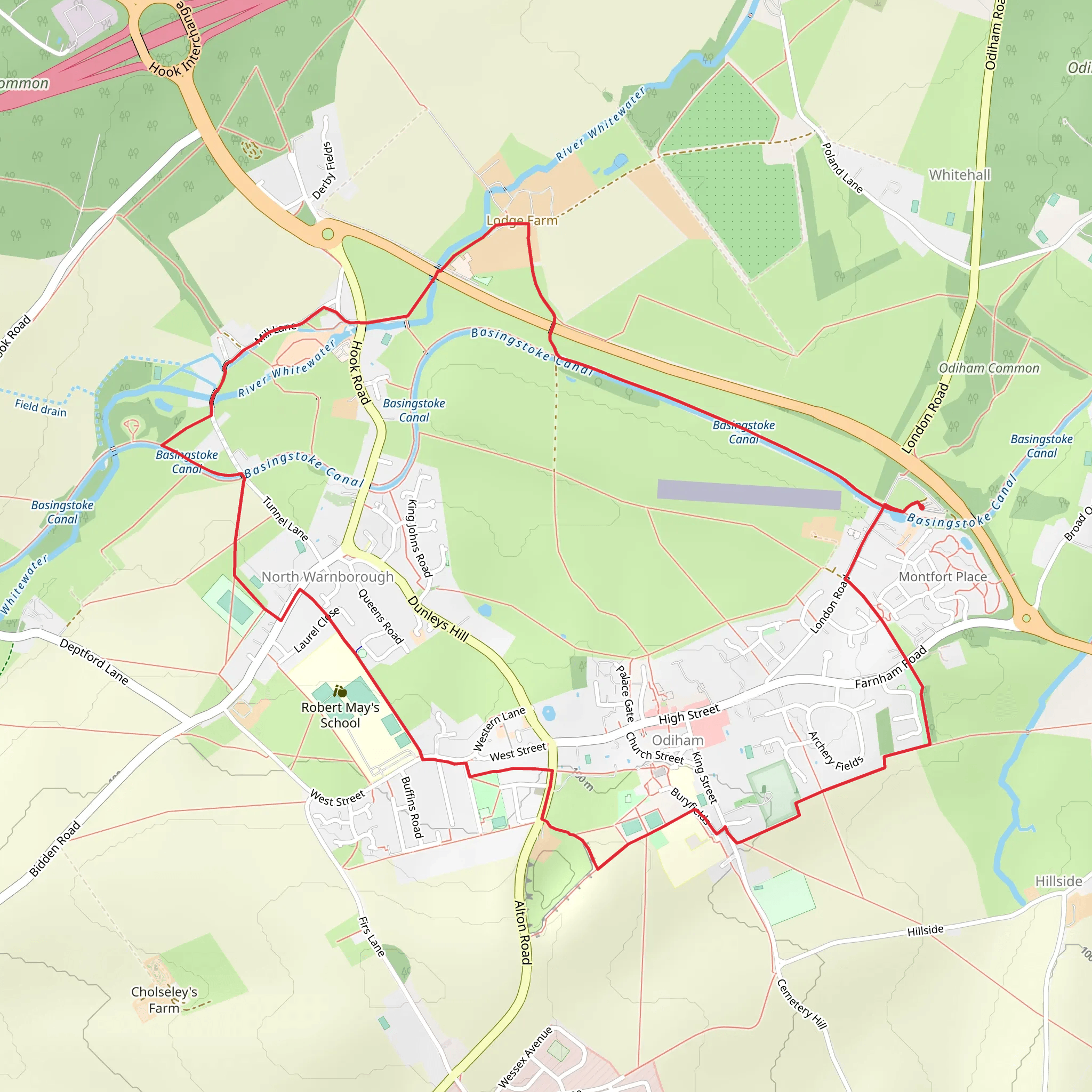 Odiham and North Warnborough mobile static map