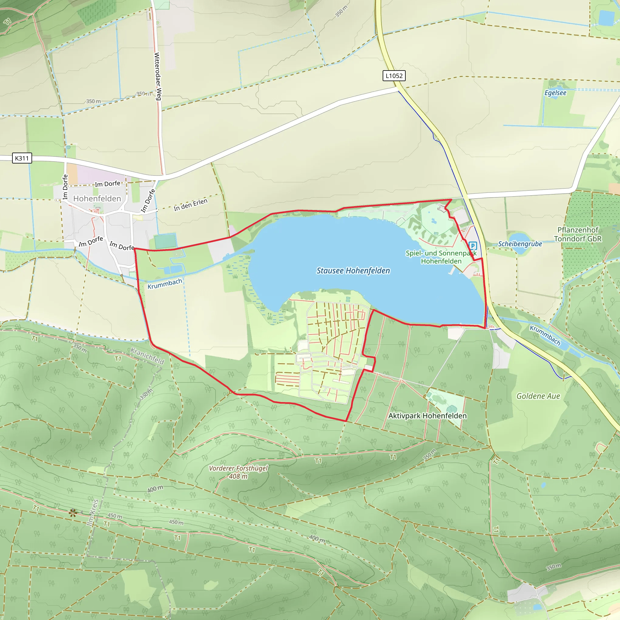 Stausee Hohenfelden and Freizeitpark Stausee Hohenfelden Loop mobile static map