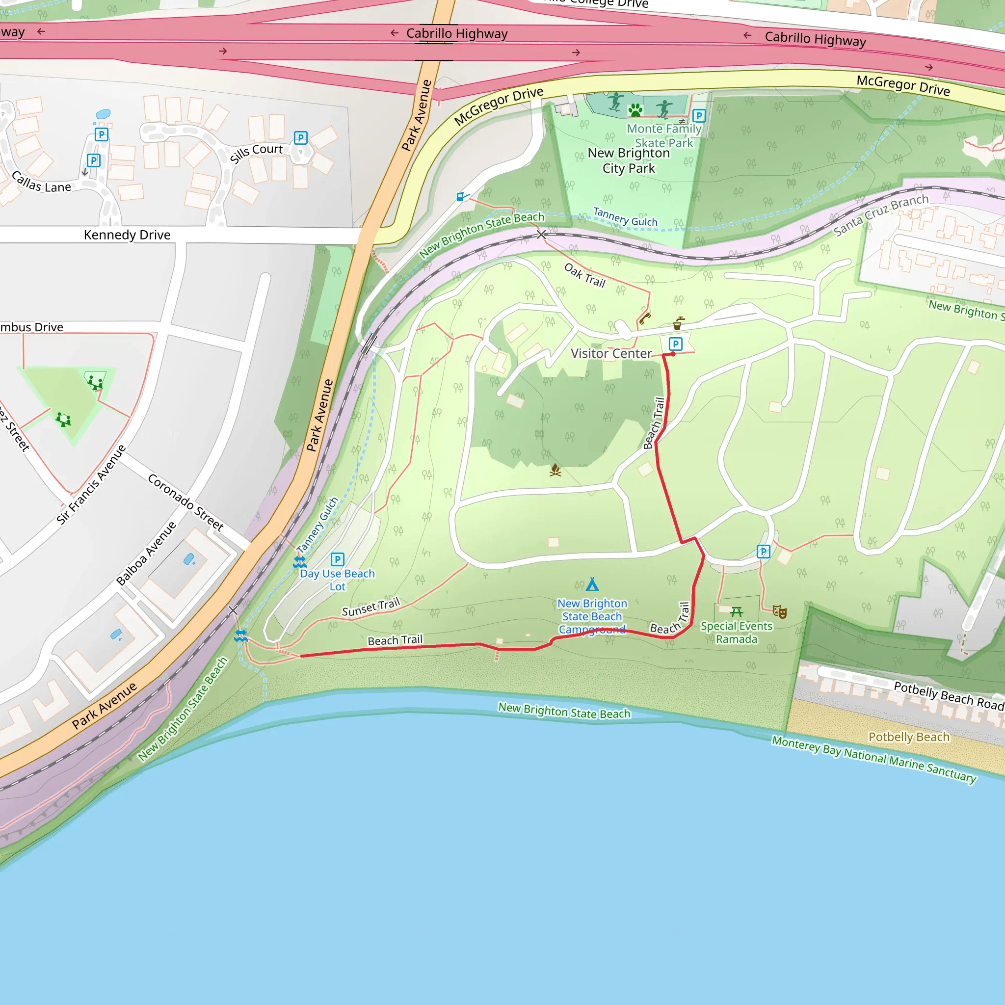 Beach Trail mobile static map