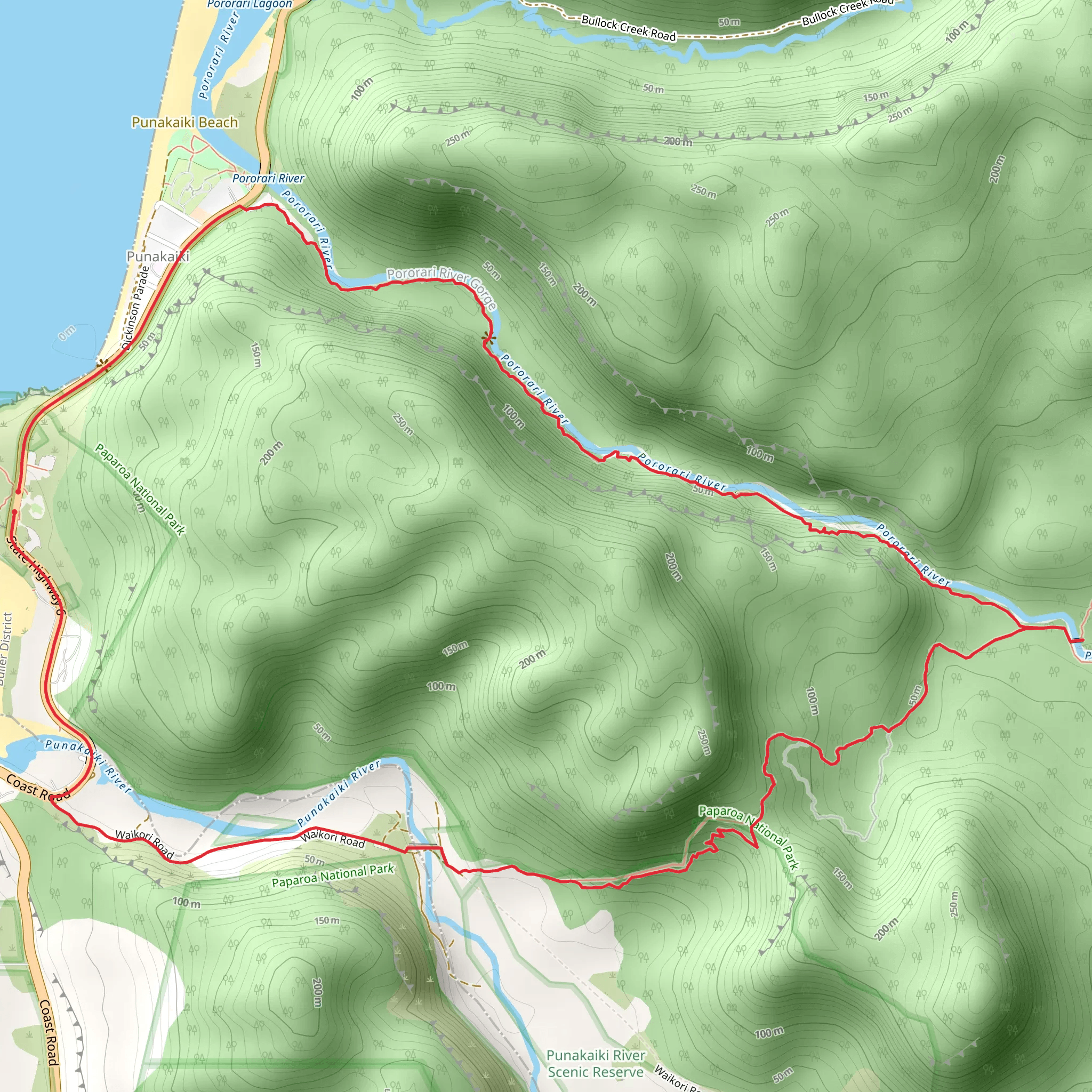 Punakaiki - Pororari Loop mobile static map