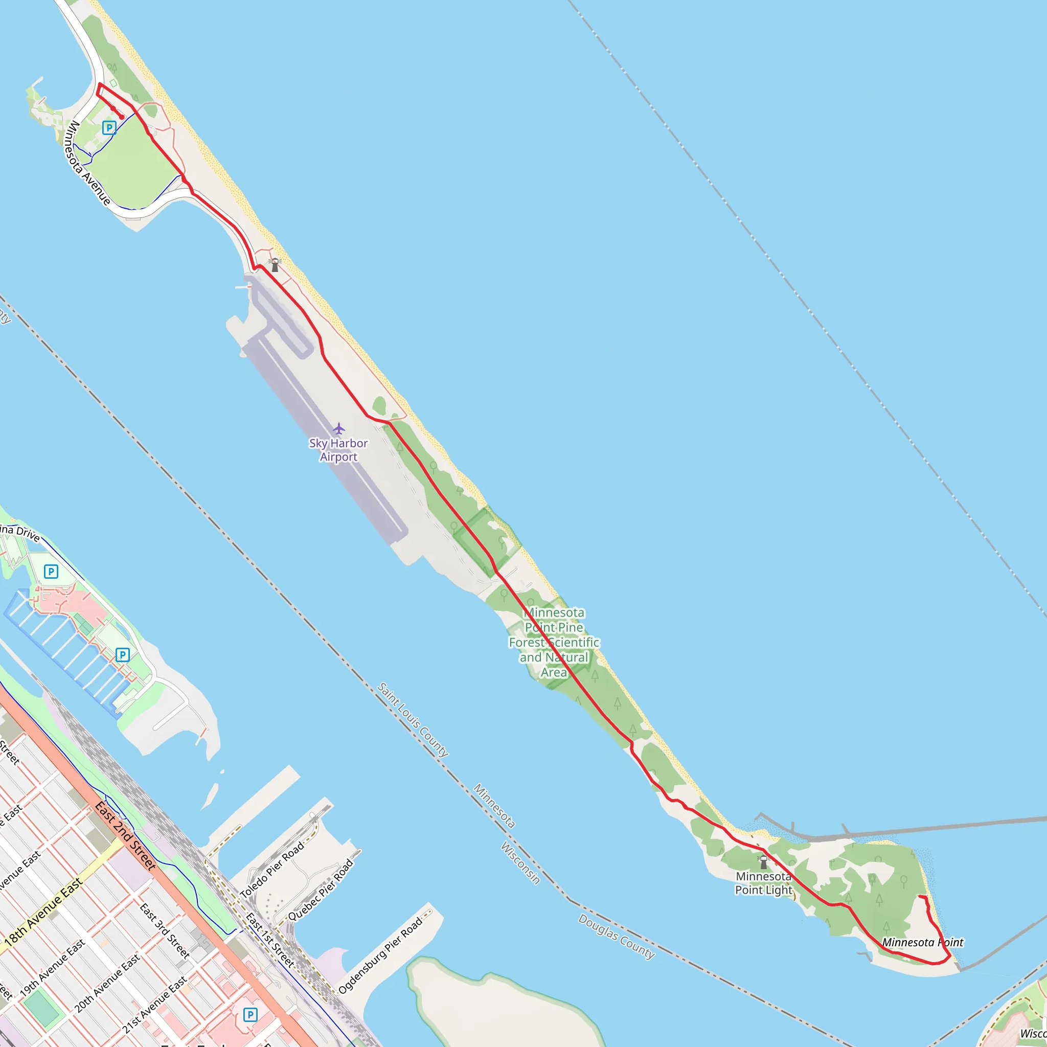 Park Point Nature Trail mobile static map