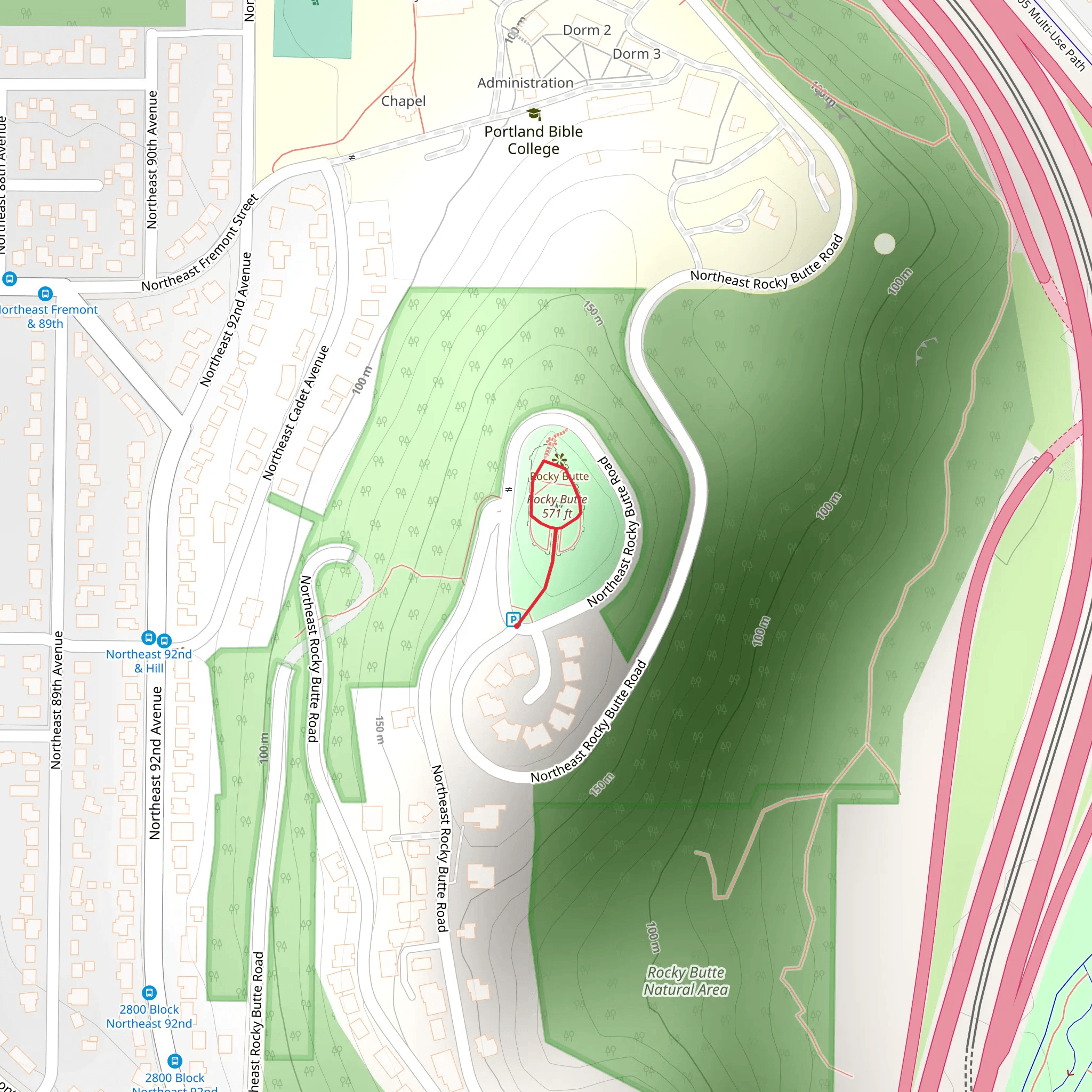 Rocky Butte Loop mobile static map